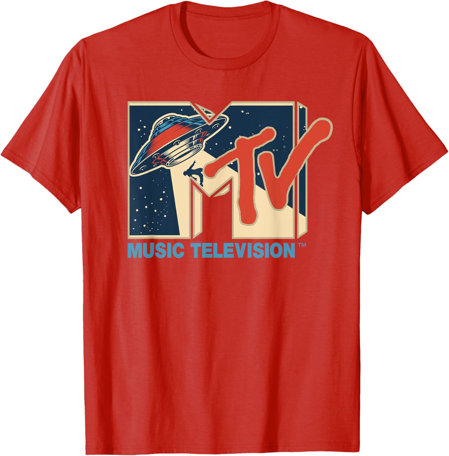 Mademark x MTV Alien UFO Space T-Shirt with Teleporting Beam Design - 16