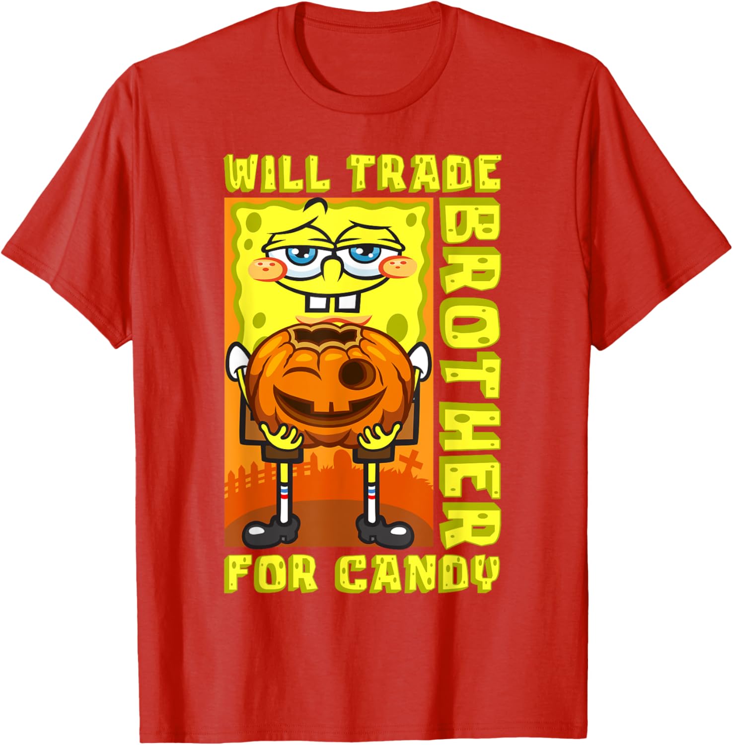 Funny SpongeBob SquarePants T-Shirt - Trade Brother for Candy Gift - 11