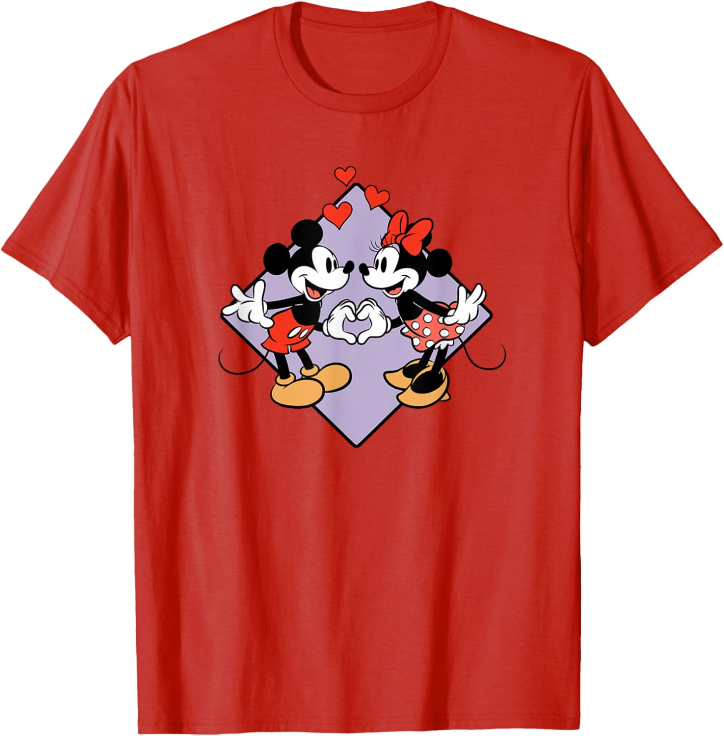 Cute Mickey and Minnie Valentine's Day Short Sleeve T-Shirt for Couples - 2