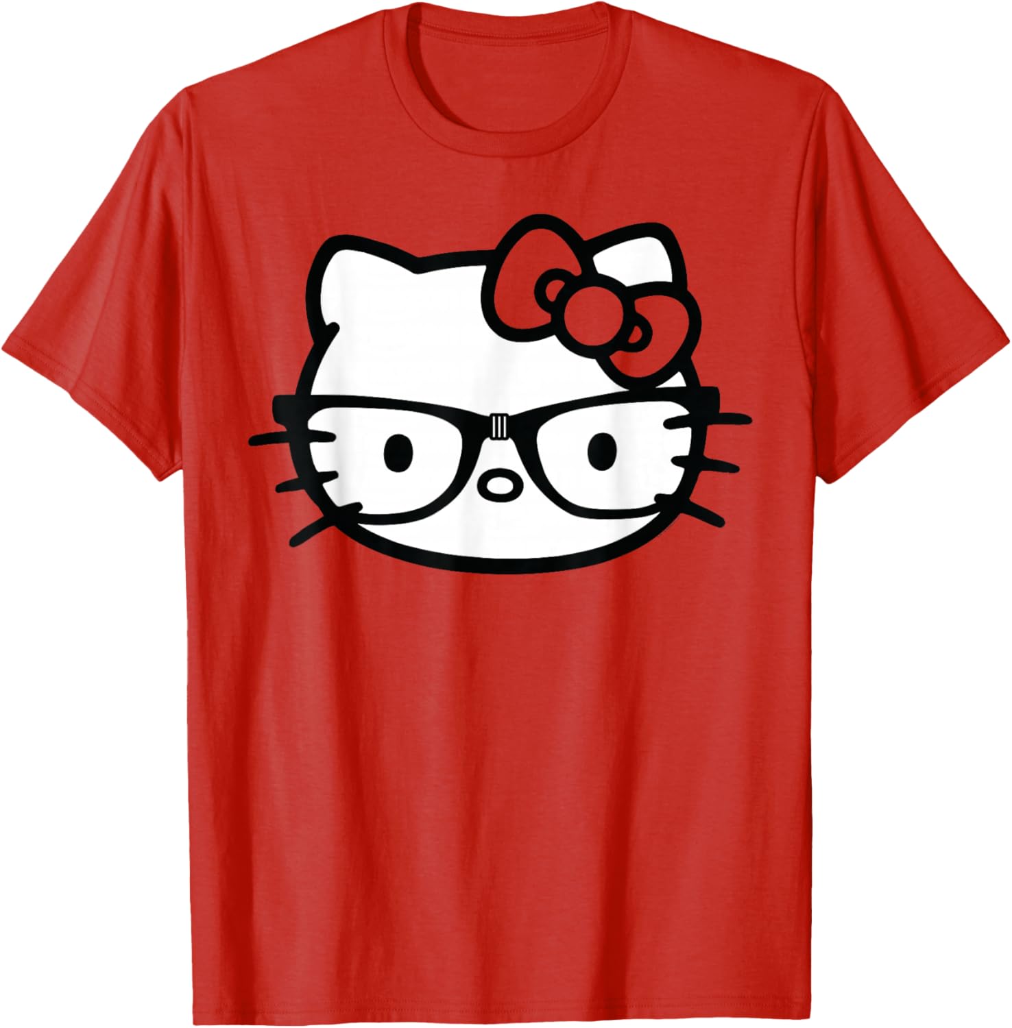 Hello Kitty Black and White Nerd Glasses T-Shirt for Fun Fashion Lovers - 8