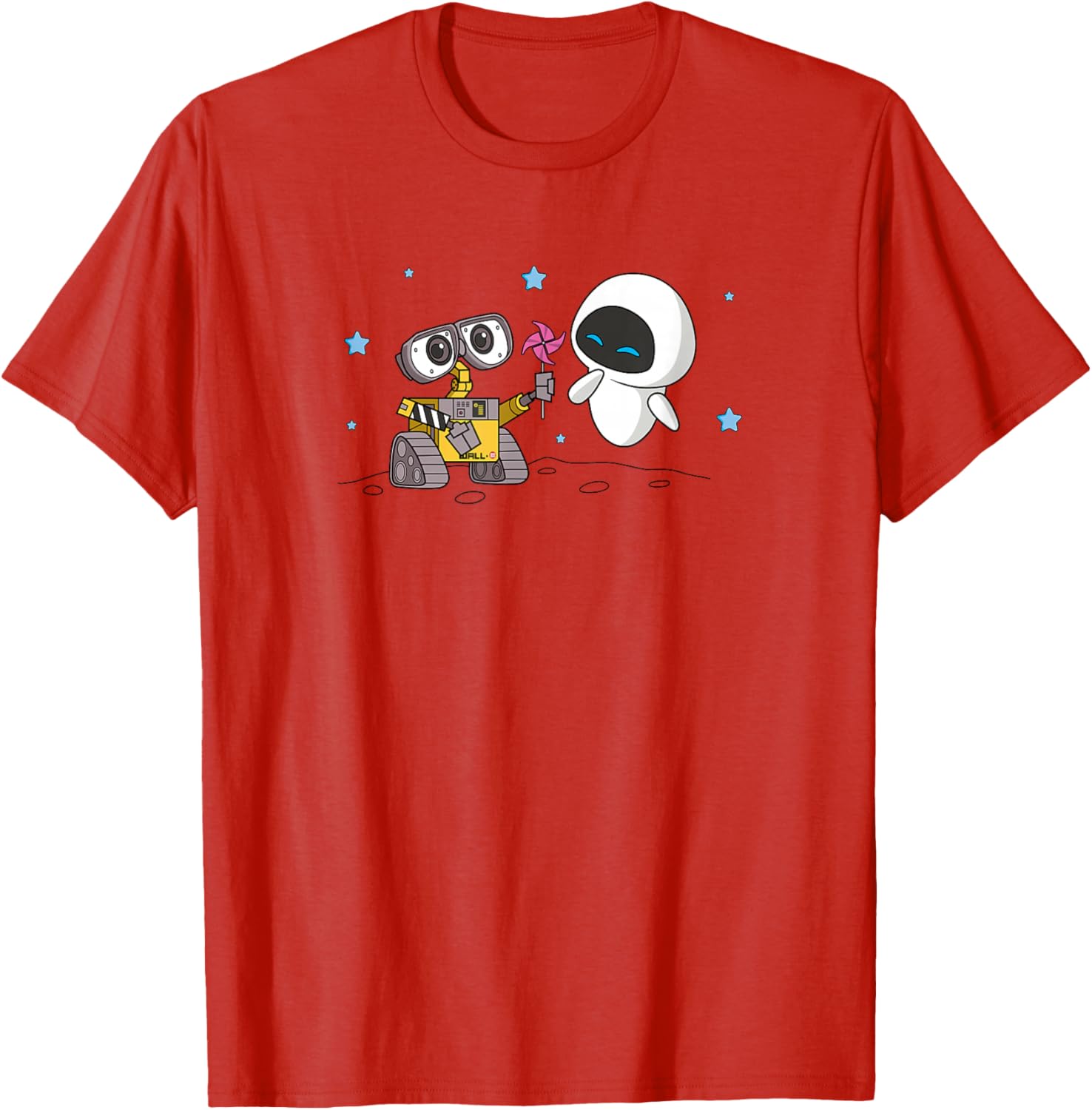 Disney Wall-E and Eve Moonscape Pinwheel T-Shirt for Fans and Collectors - 14