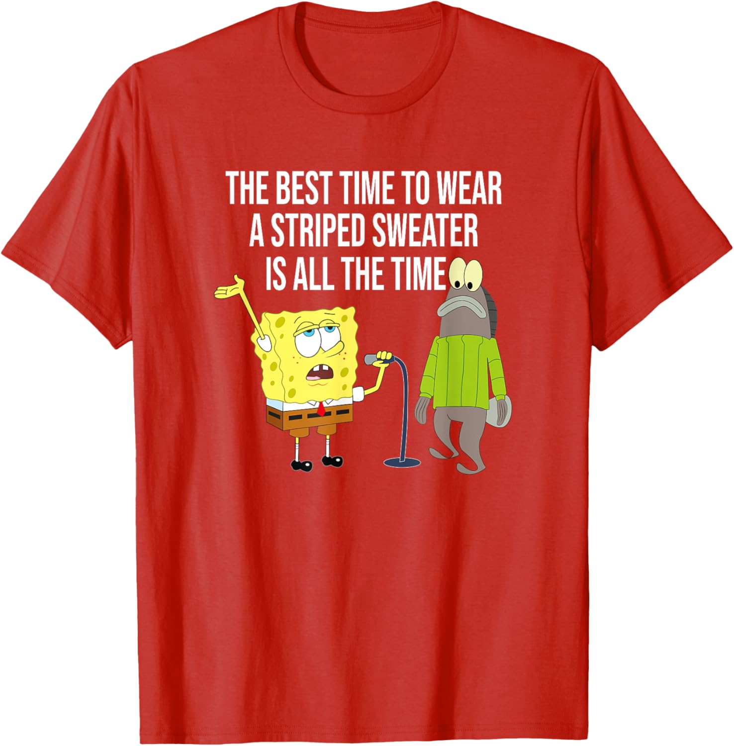 Mademark x SpongeBob SquarePants Striped Sweater T-Shirt for Fun Style - 11