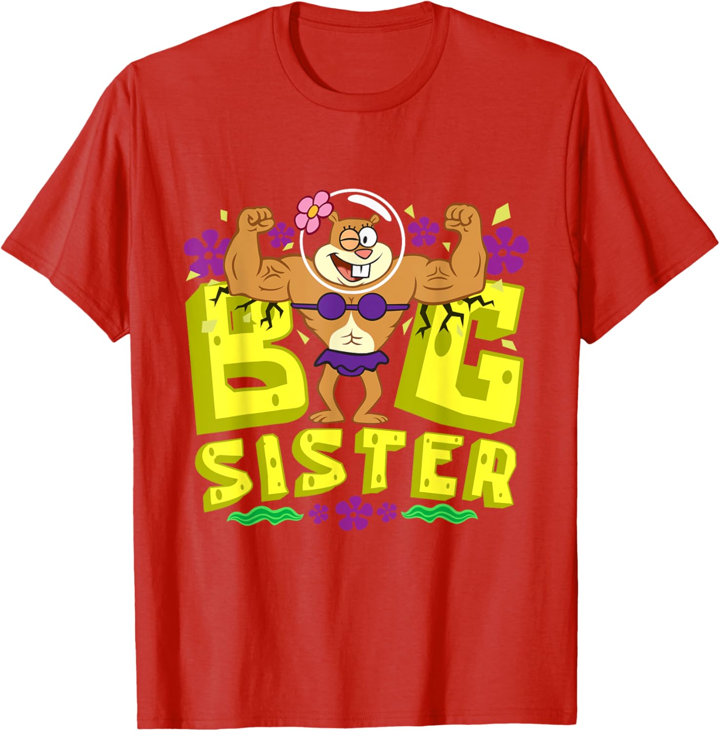 Mademark SpongeBob SquarePants Big Sister Strong Sister T-Shirt for Girls - 5