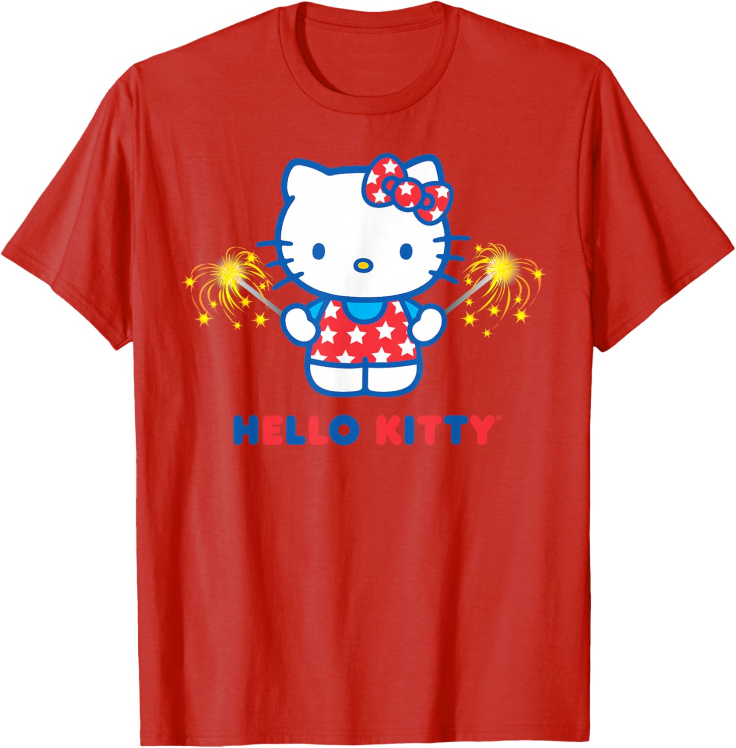 Hello Kitty Fireworks Patriotic Star T-Shirt for USA Celebrations - 12