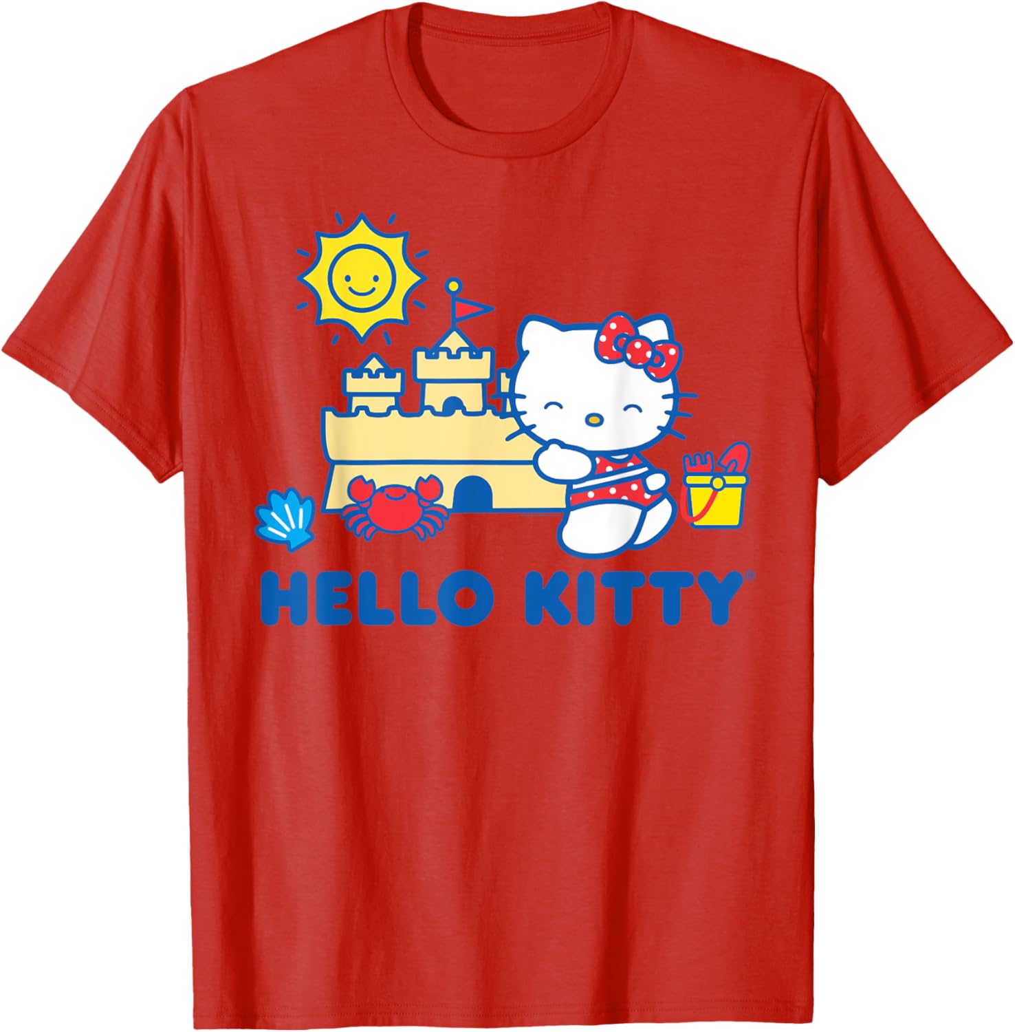 Hello Kitty Summer Sandcastle T-Shirt for Beach Fun and Playful Style - 4