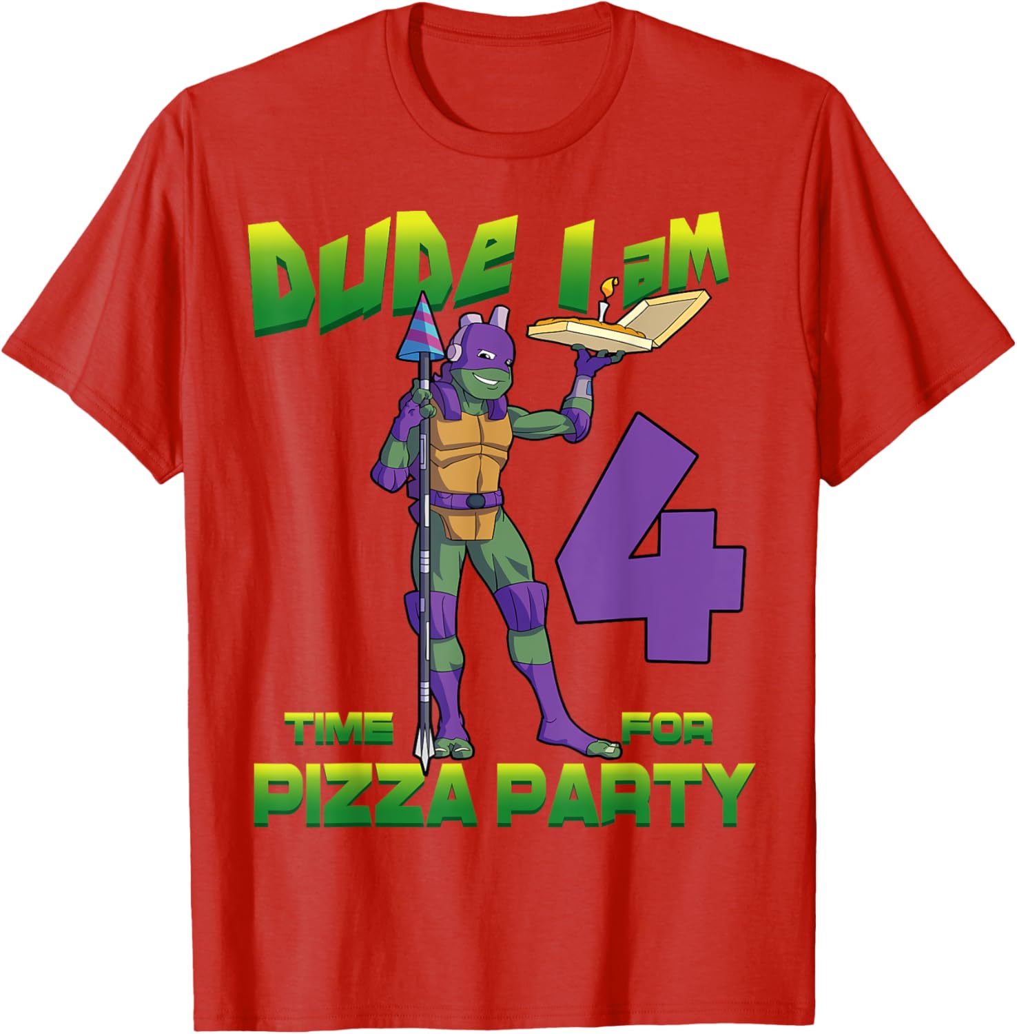 Mademark Teenage Mutant Ninja Turtles Donnie Pizza Birthday T-Shirt 4Y - 20