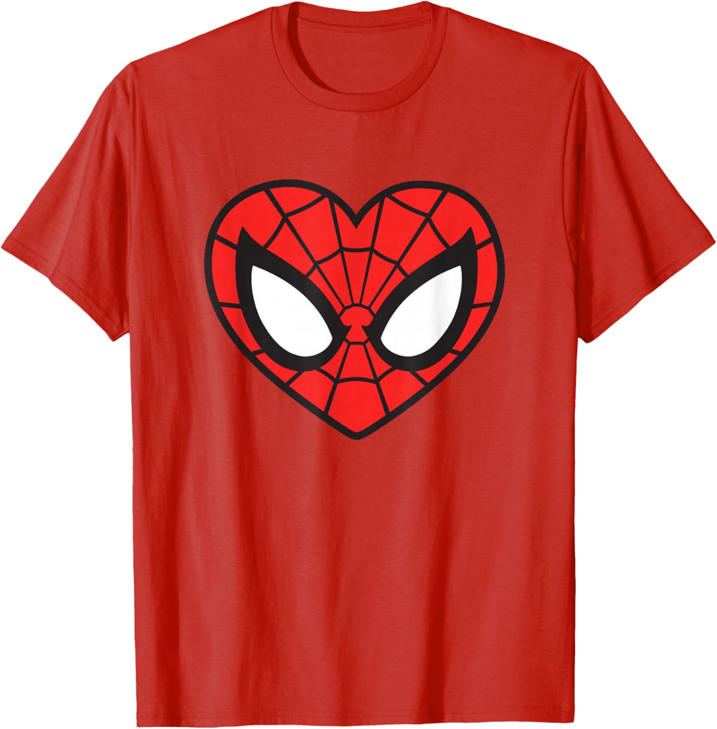 Marvel Spider-Man Heart Mask Logo T-Shirt Stylish Graphic Tee for Fans - 8