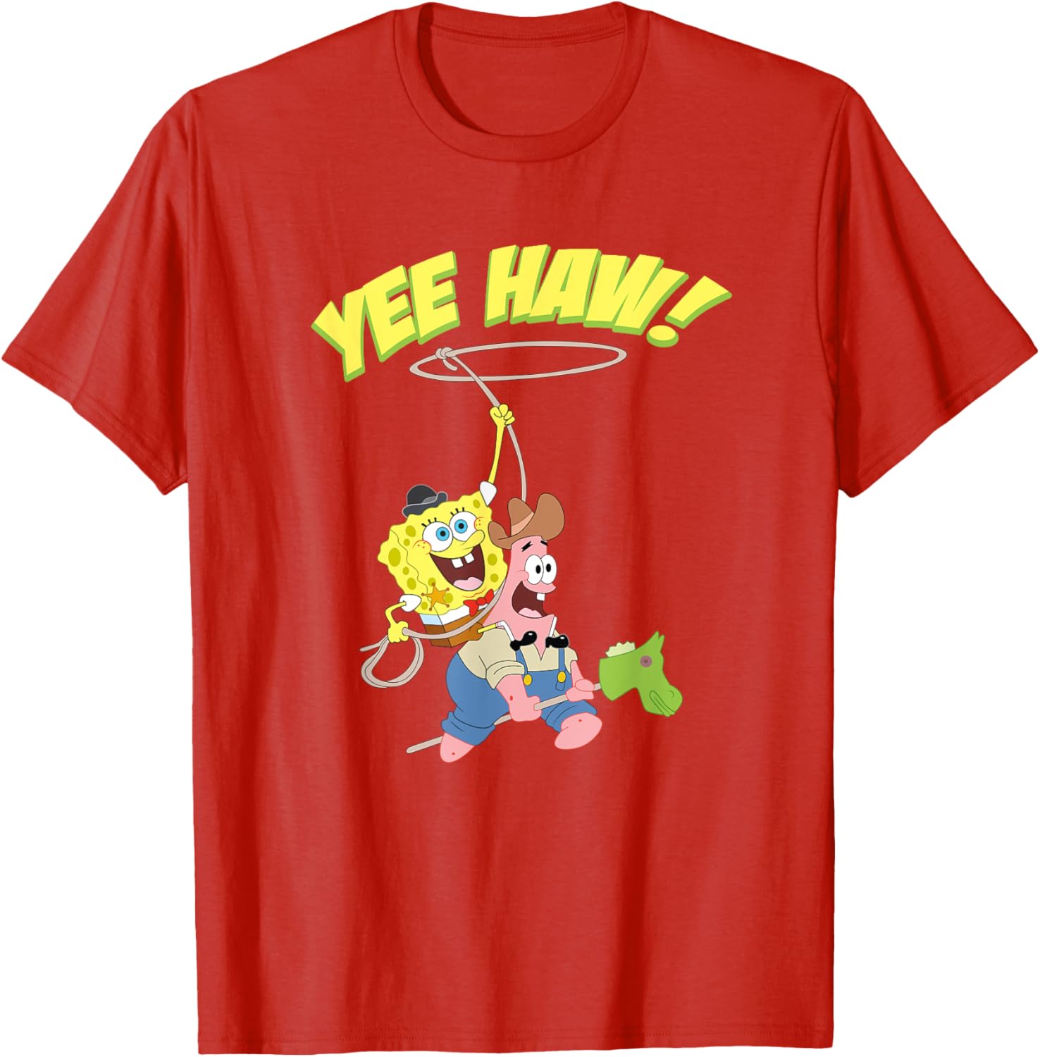 Mademark SpongeBob Patrick Cowboy Yee Haw T-Shirt Fun Apparel for Kids - 6