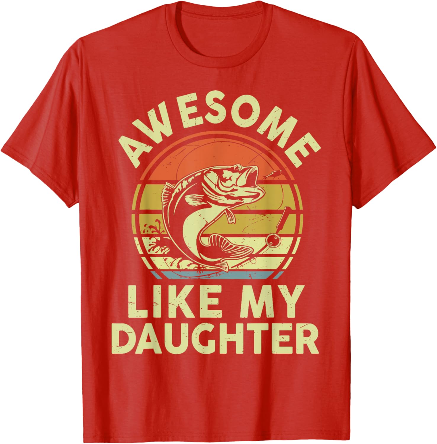 Bass Fish Dad T-Shirt Funny Papa Fishing Apparel for Daughters Love - 2