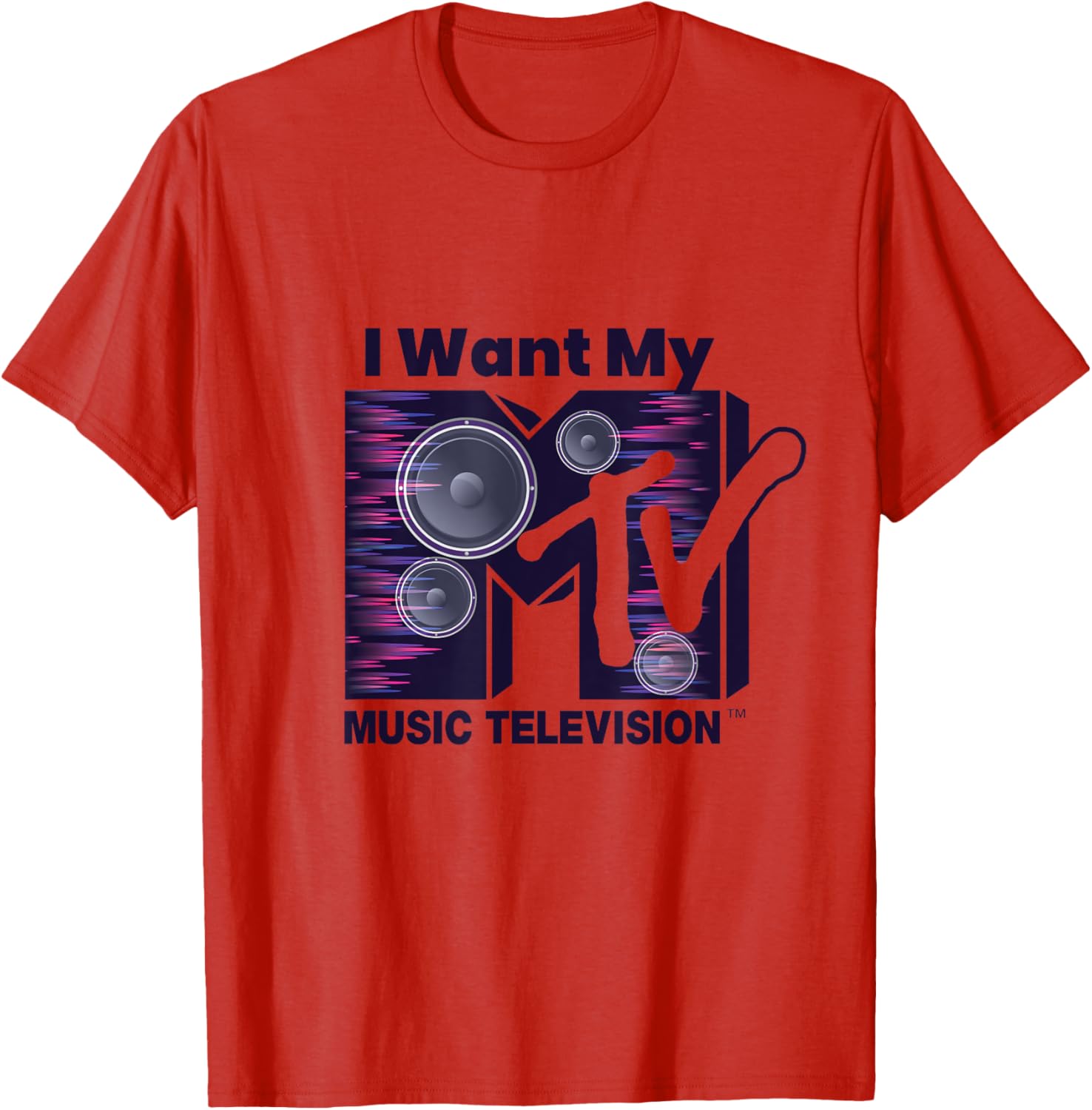 Mademark x MTV Violet Blue T-Shirt with Iconic Logo and Boom Box Design - 16