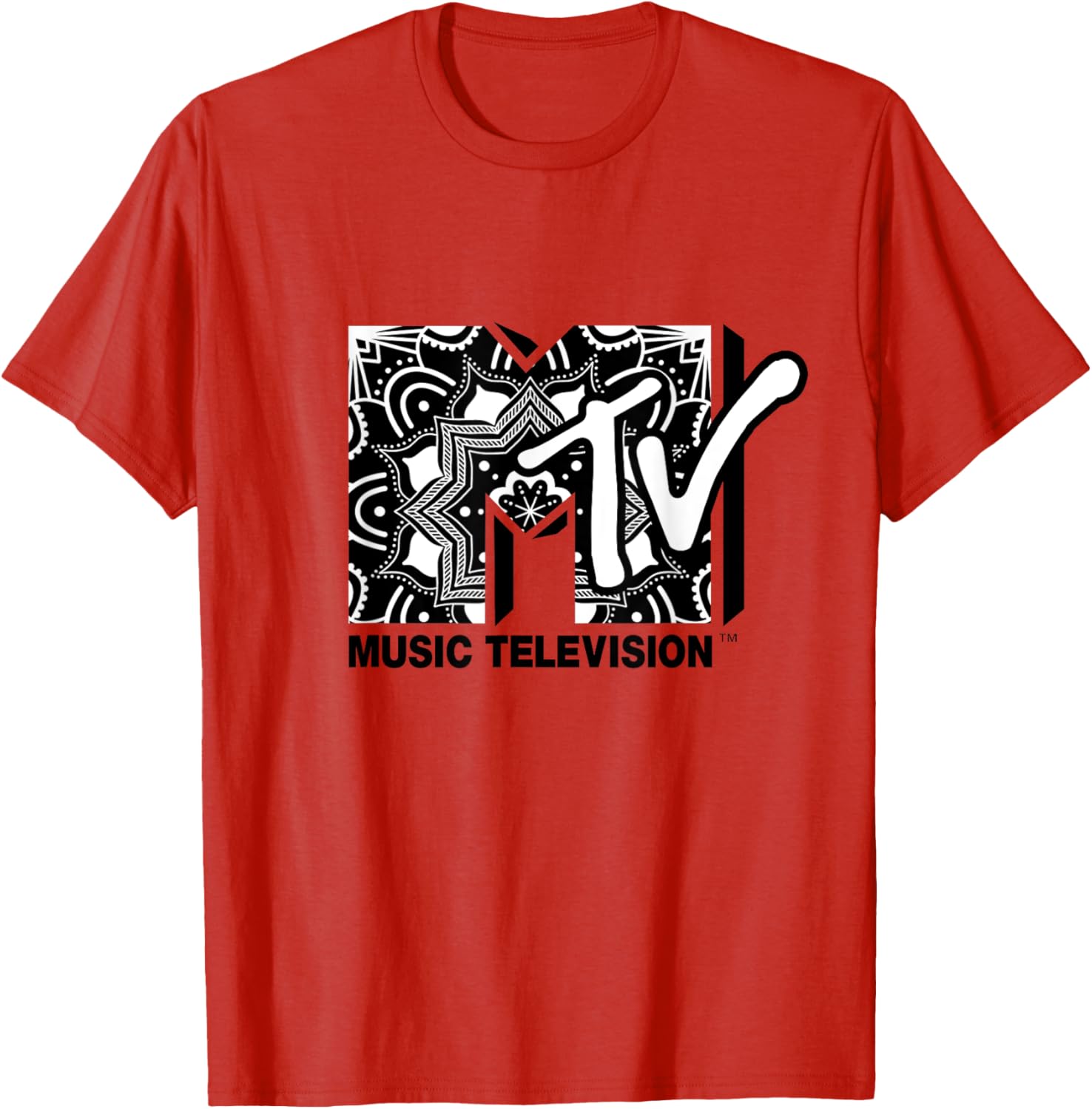 Mademark x MTV Mandala Black and White Logo T-Shirt for Trendy Style - 14