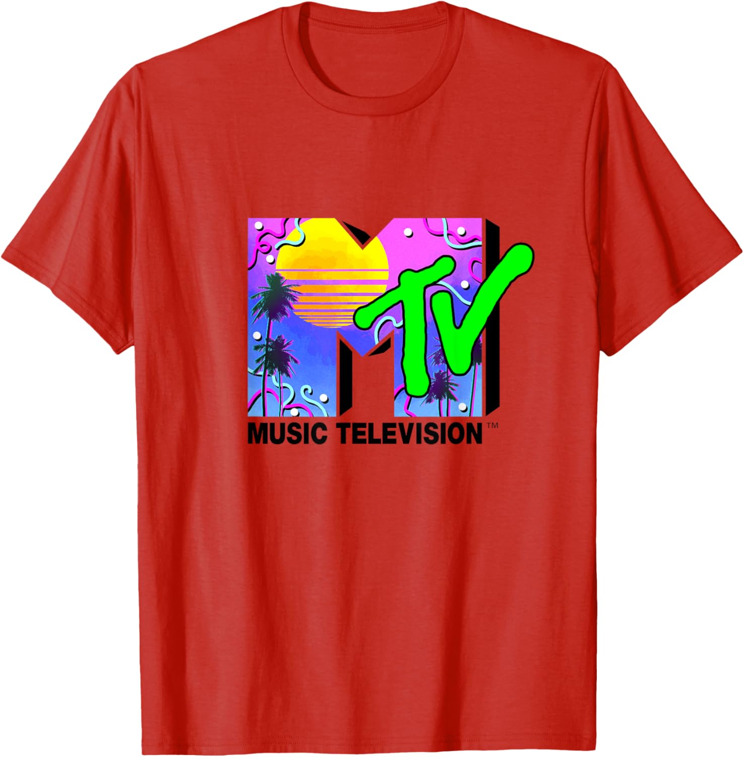 Mademark x MTV Miami Logo Art Deco Colors Sun T-Shirt for Trendy Style - 9