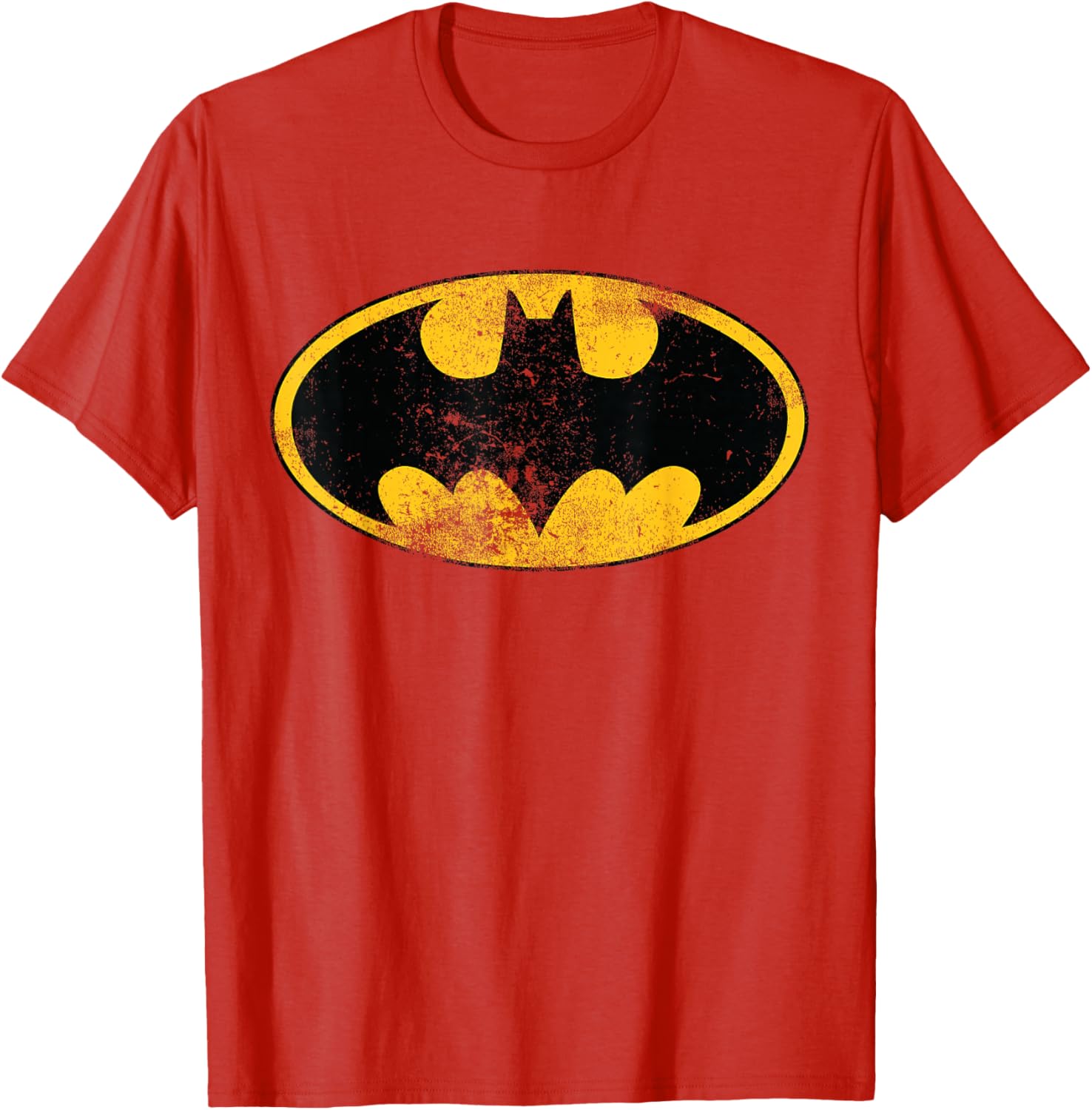 Classic Distressed DC Batman Logo T-Shirt for Superhero Fans - 6