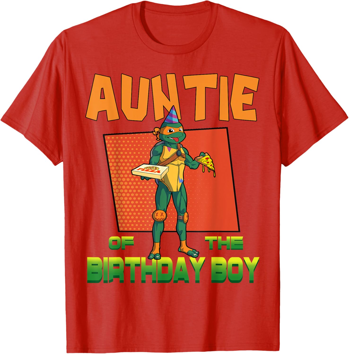 Mademark Teenage Mutant Ninja Turtles Mikey Pizza Party T-Shirt for Aunties - 25