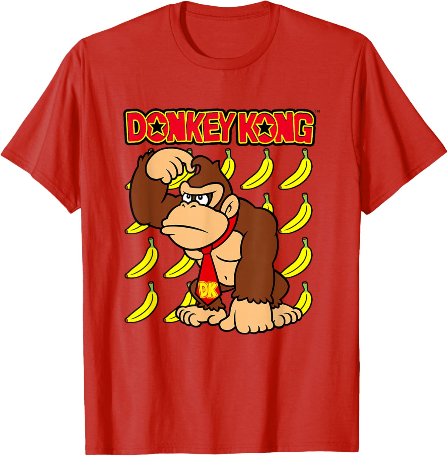 Donkey Kong Ape Thoughts Banana Background Graphic T-Shirt for Fans - 18
