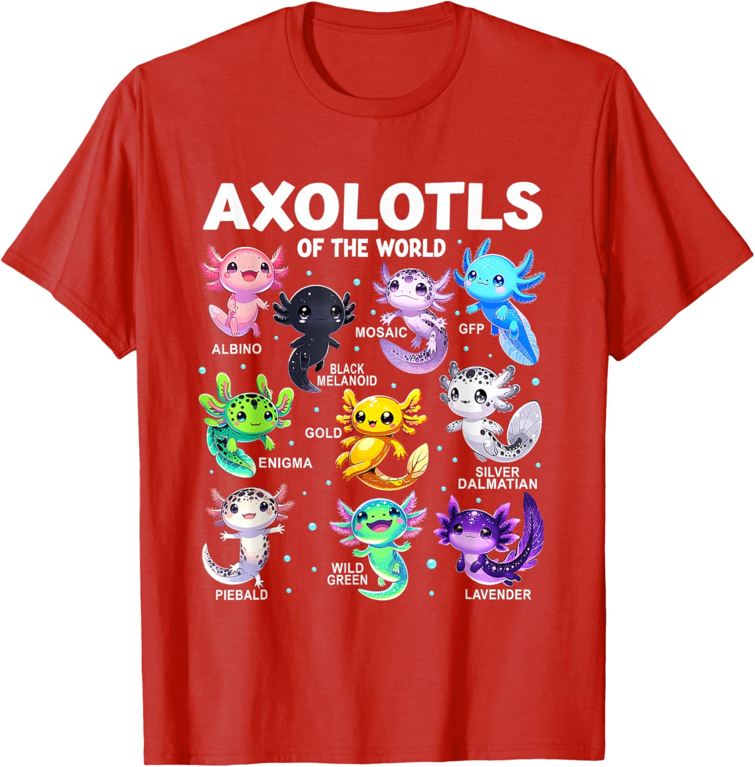 Kawaii Axolotl Graphic Tee Cute Animal T-Shirt for Axolotl Lovers - 1