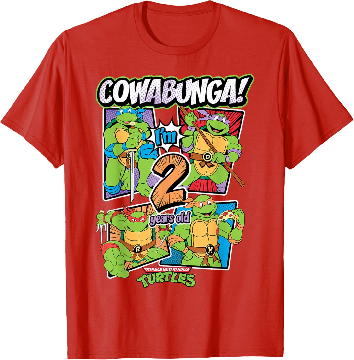 Cowabunga I'm 2 Years Old TMNT T-Shirt for Kids - Fun Birthday Apparel - 16