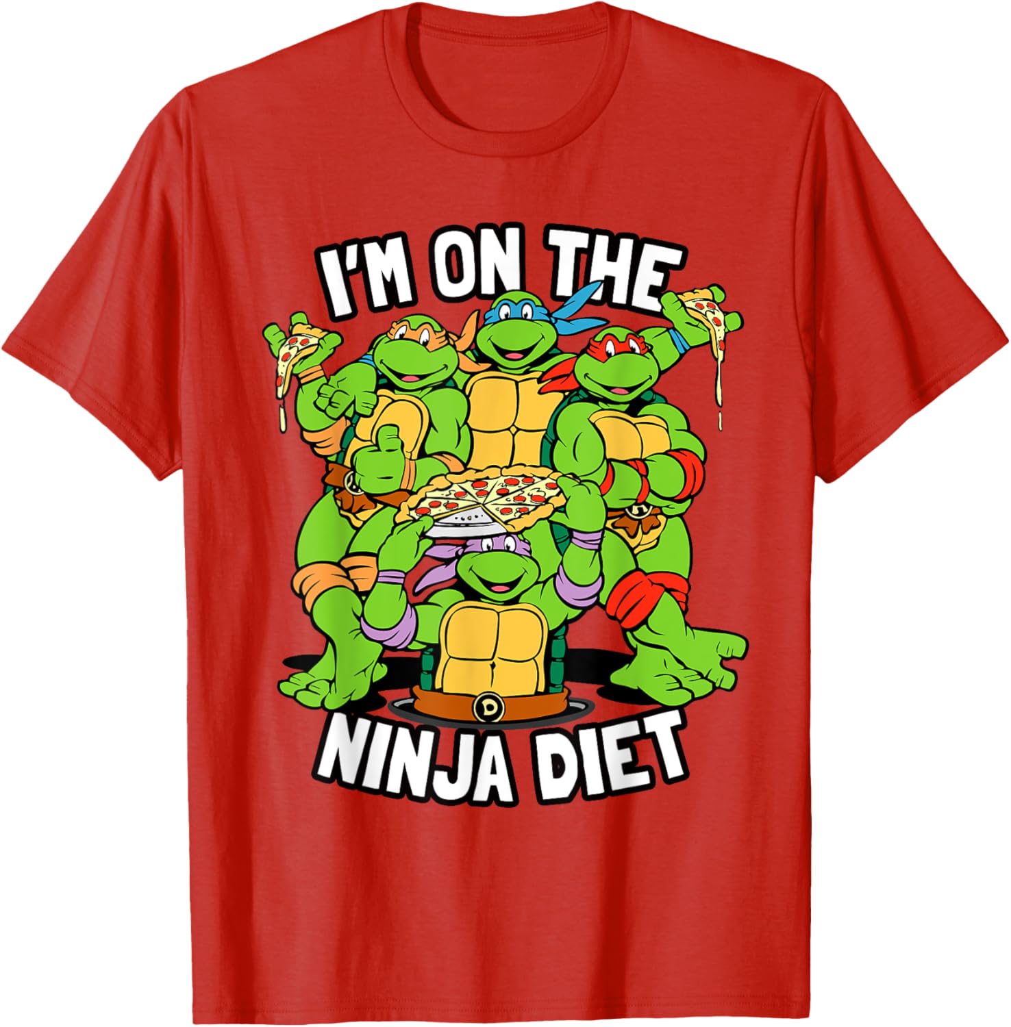 Mademark TMNT Pizza T-Shirt I'm on the Ninja Diet Fun Graphic Tee - 16