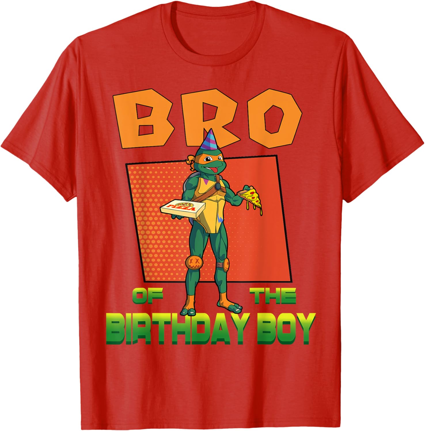 Mademark TMNT Mikey Birthday Boy Pizza Party T-Shirt for Kids - 22