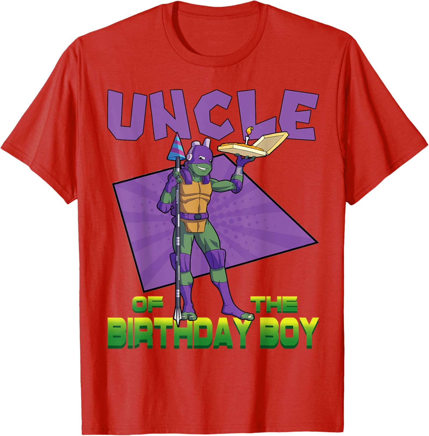 Mademark TMNT Donnie Uncle Birthday Boy Pizza Party T-Shirt for Kids - 13