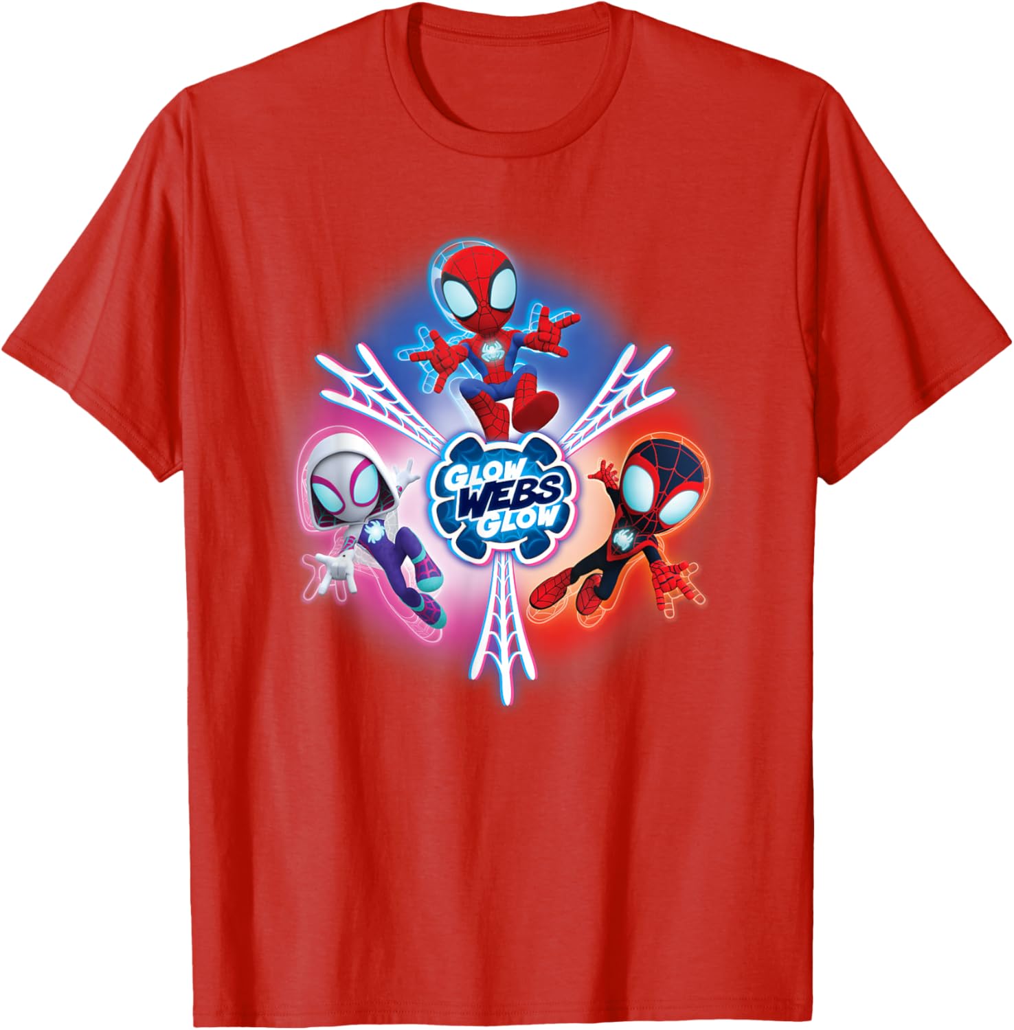Marvel Spidey and Friends Glow Webs T-Shirt for Kids and Fans - 17