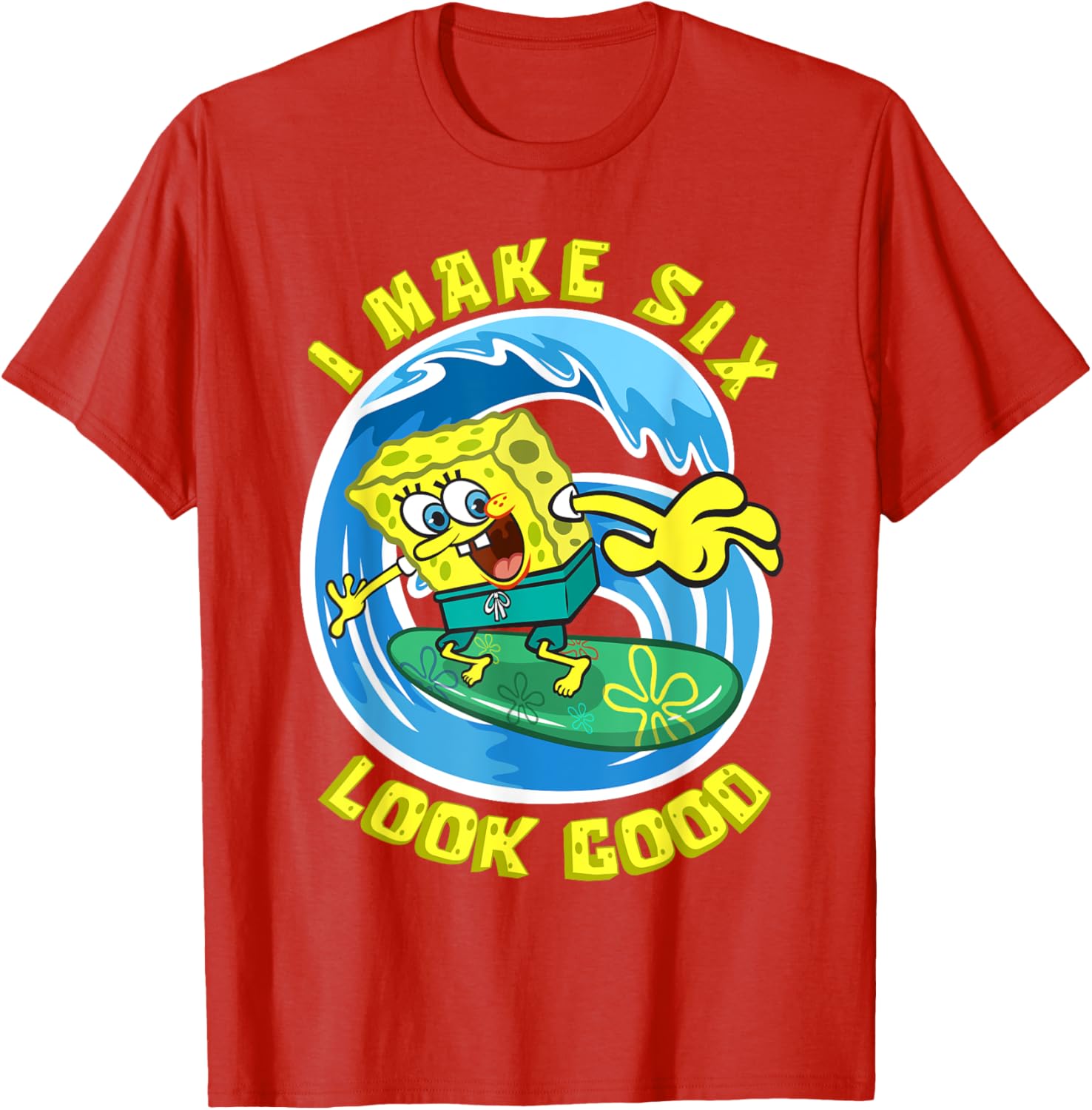 Mademark SpongeBob SquarePants 6th Birthday T-Shirt for Kids Fun Gift - 9