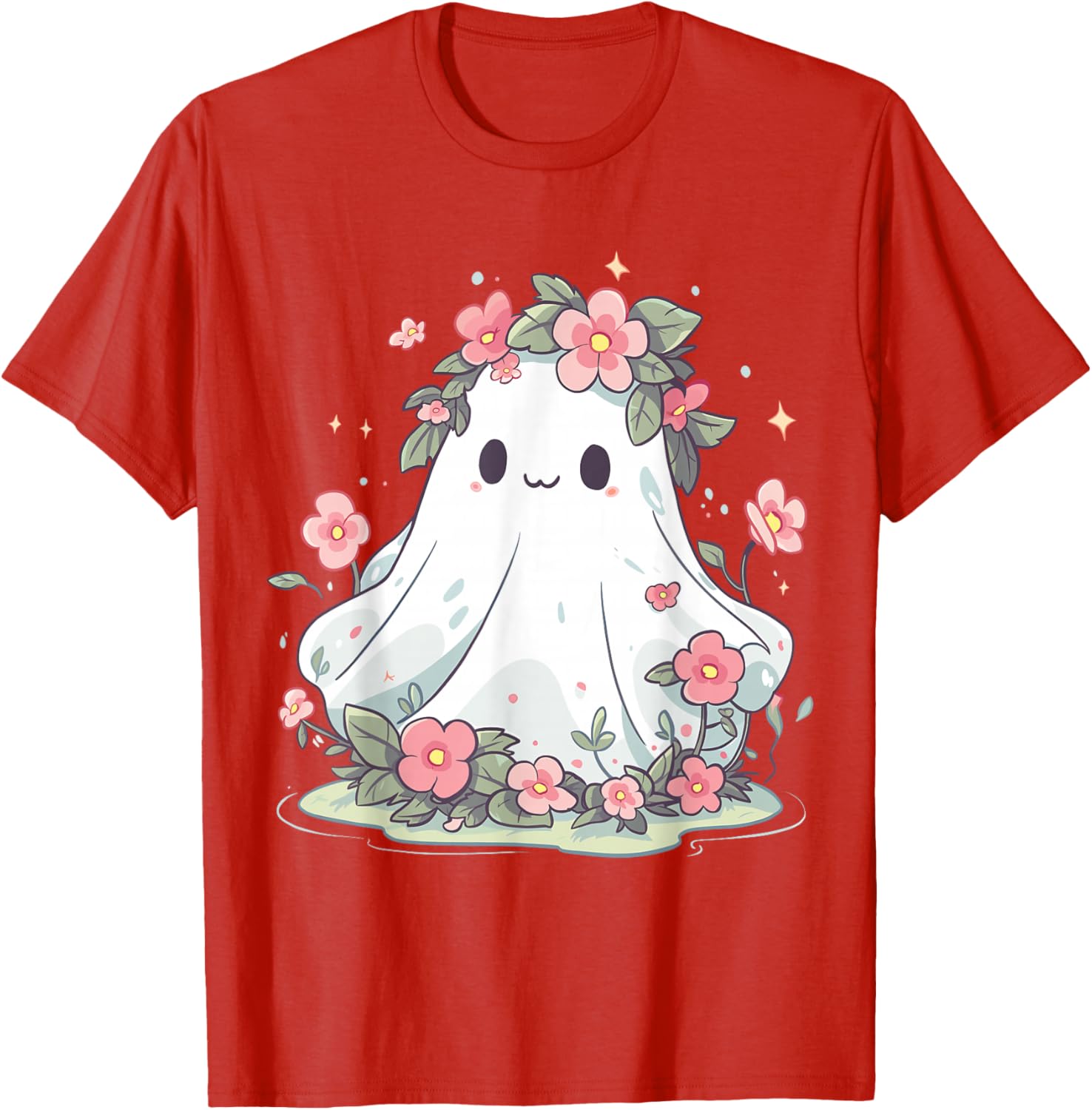 Floral Ghost Halloween Shirt for Girls and Women – Fun Costume T-Shirt - 15