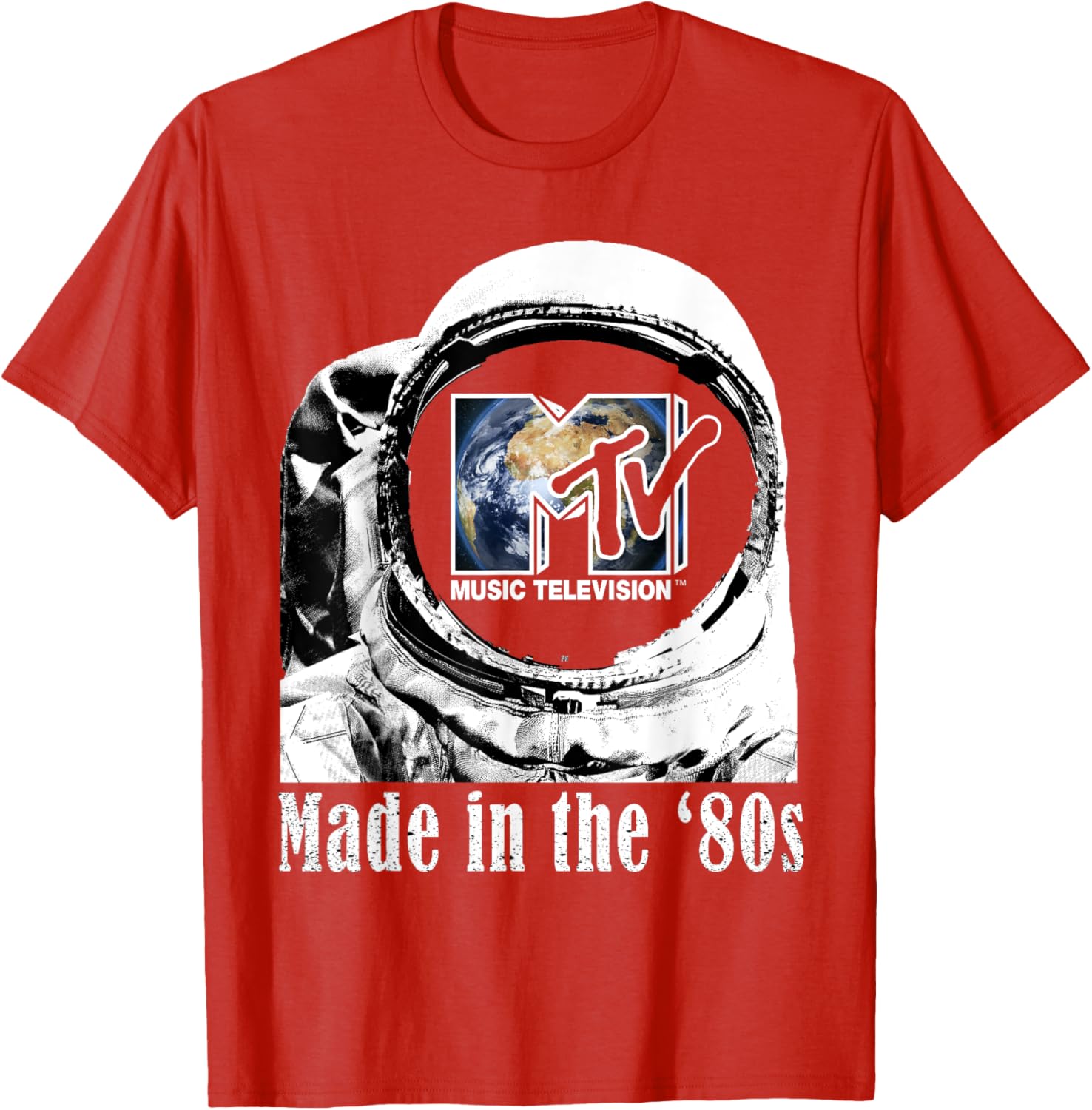 Mademark x MTV 80s Astronaut T-Shirt with Earth Logo for Retro Vibes - 8