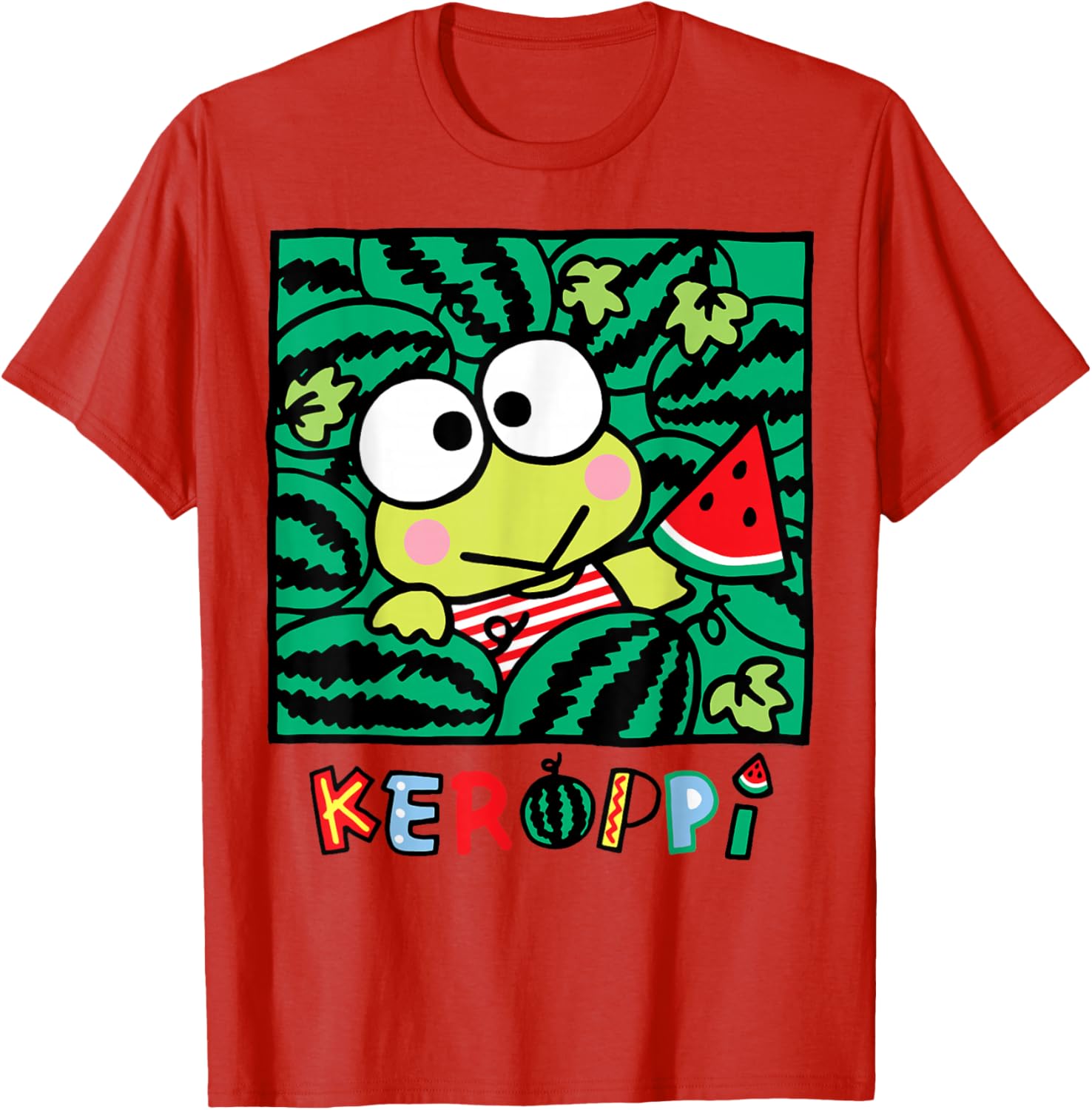 Keroppi Watermelon Summer Fun T-Shirt for Kids and Adults - 4