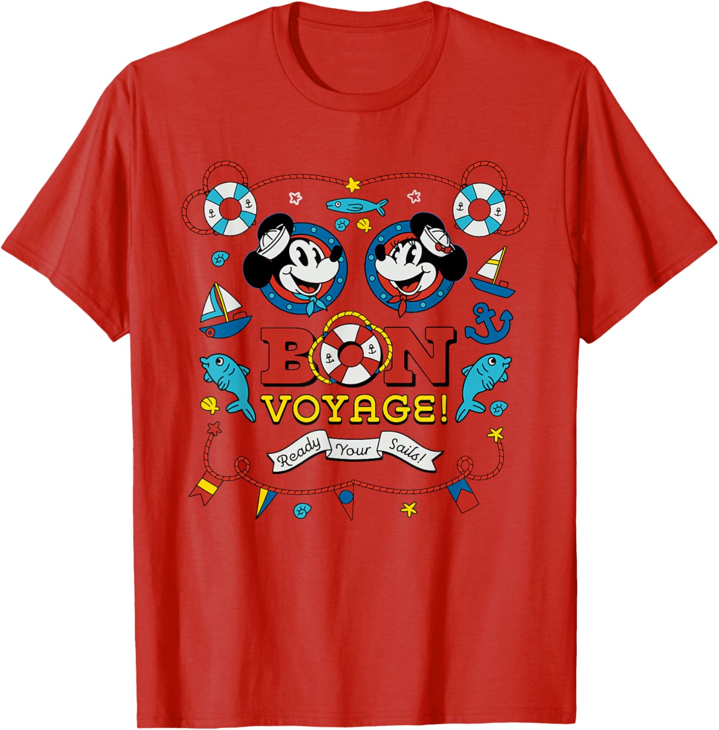 Disney Cruise Mickey and Minnie Mouse Bon Voyage Vacation T-Shirt - 26
