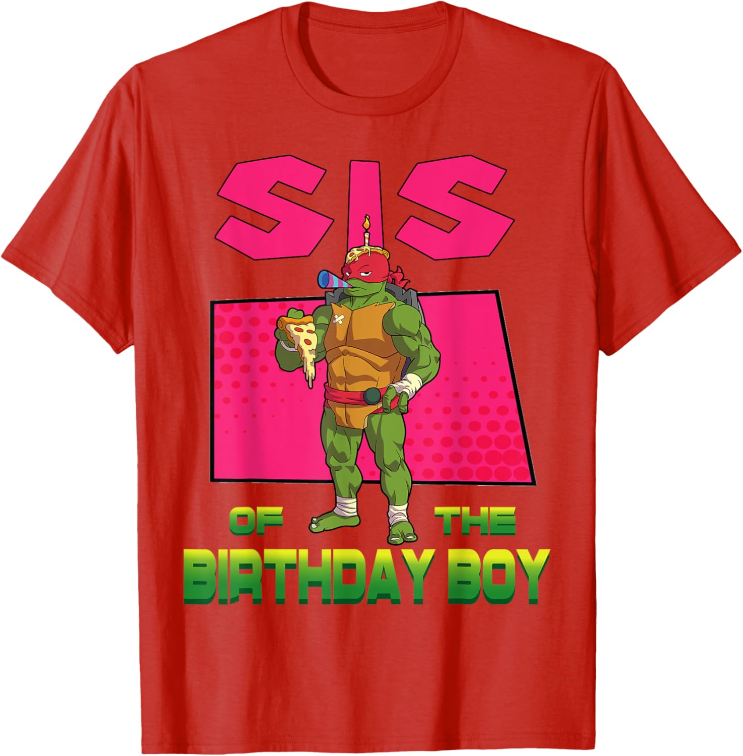 Mademark TMNT Raph Sister Pizza Party T-Shirt for Birthday Fun - 8