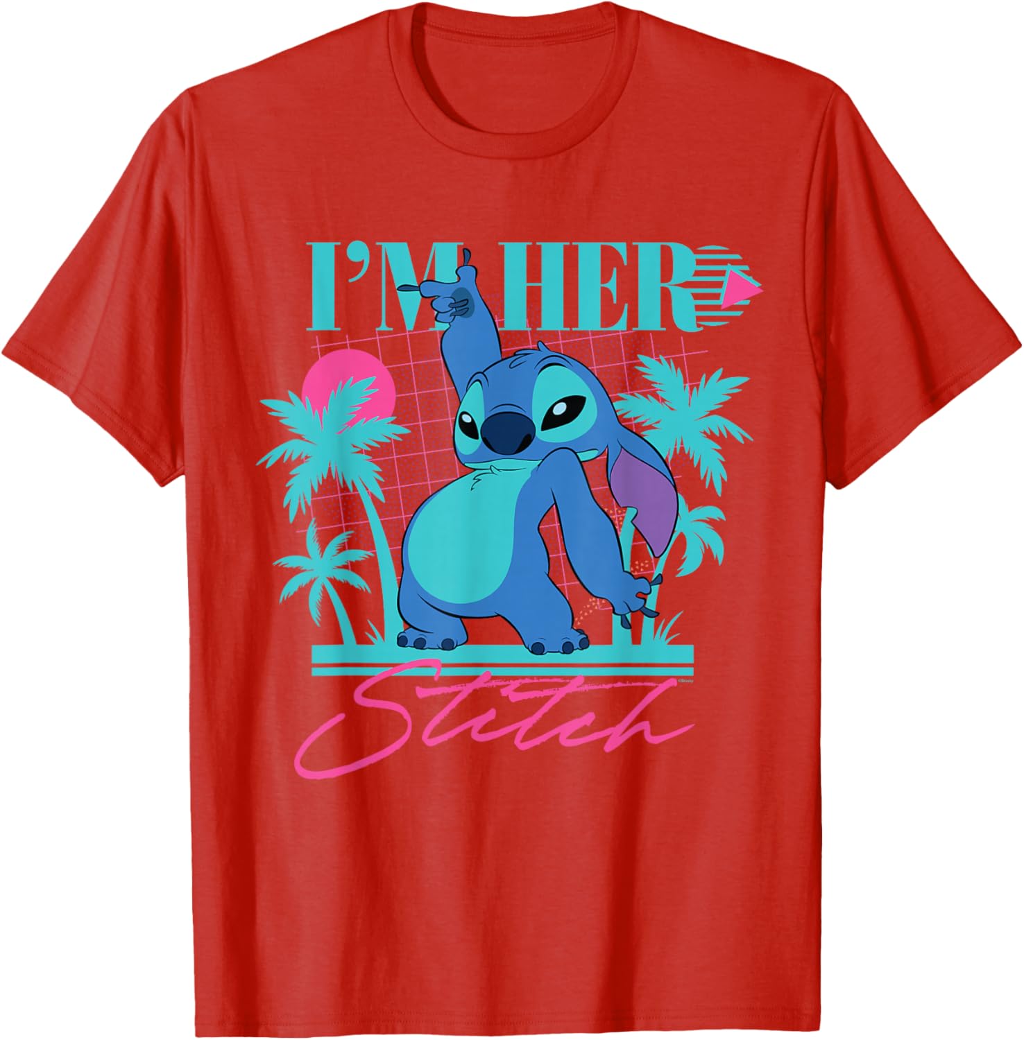 Disney Stitch Retro 90s Couples Matching I'm Her Stitch T-Shirt for Fun Love - 17