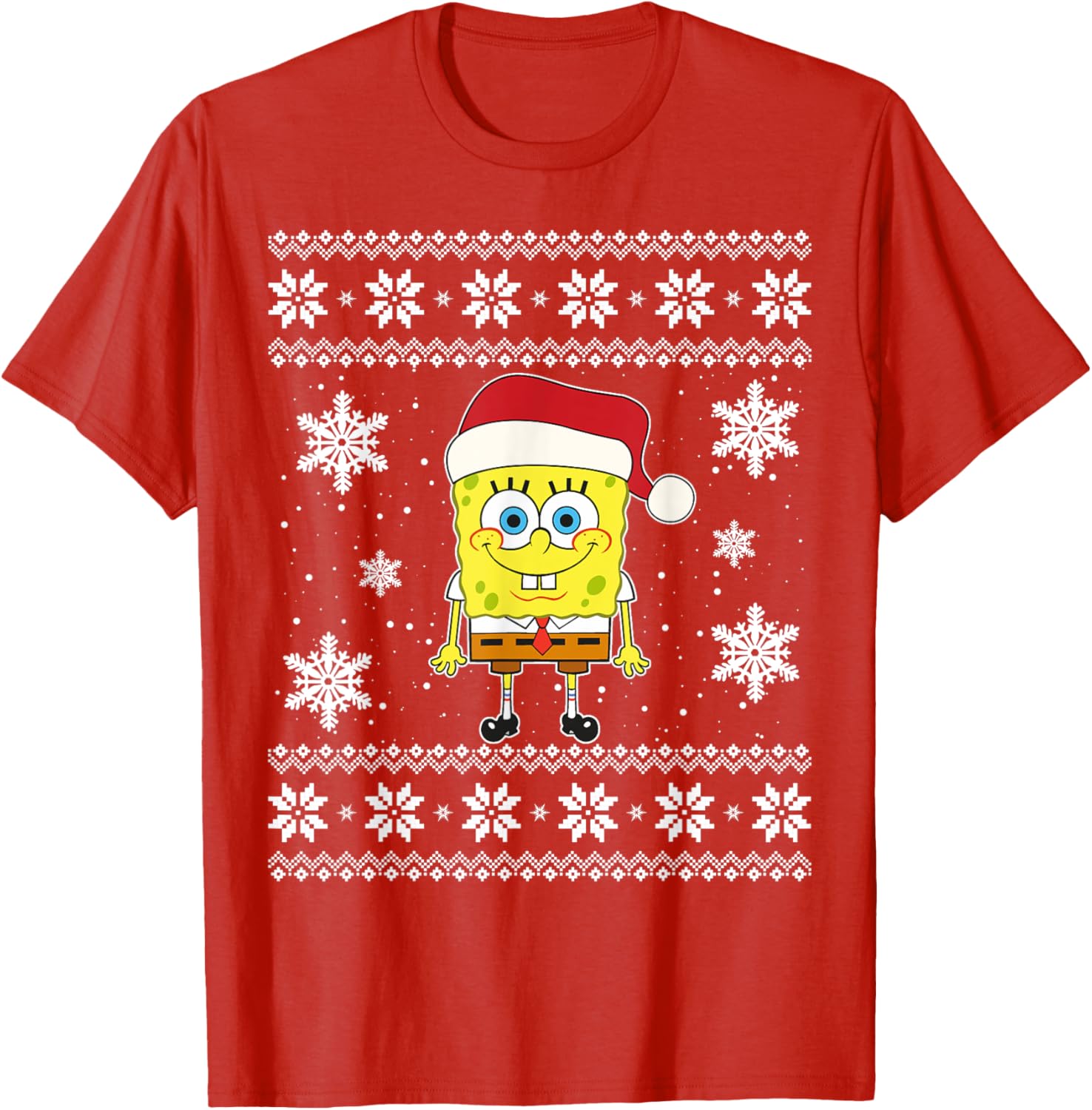 Mademark SpongeBob SquarePants Holiday Christmas Graphic T-Shirt for Fun - 13
