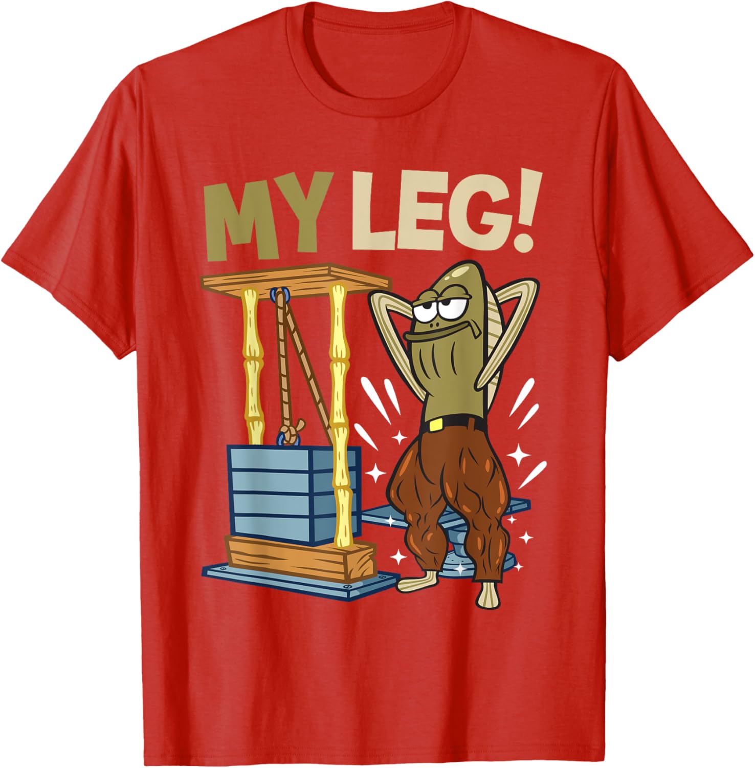 Mademark x SpongeBob My Leg Bodybuilding Funny T-Shirt for Leg Day - 4