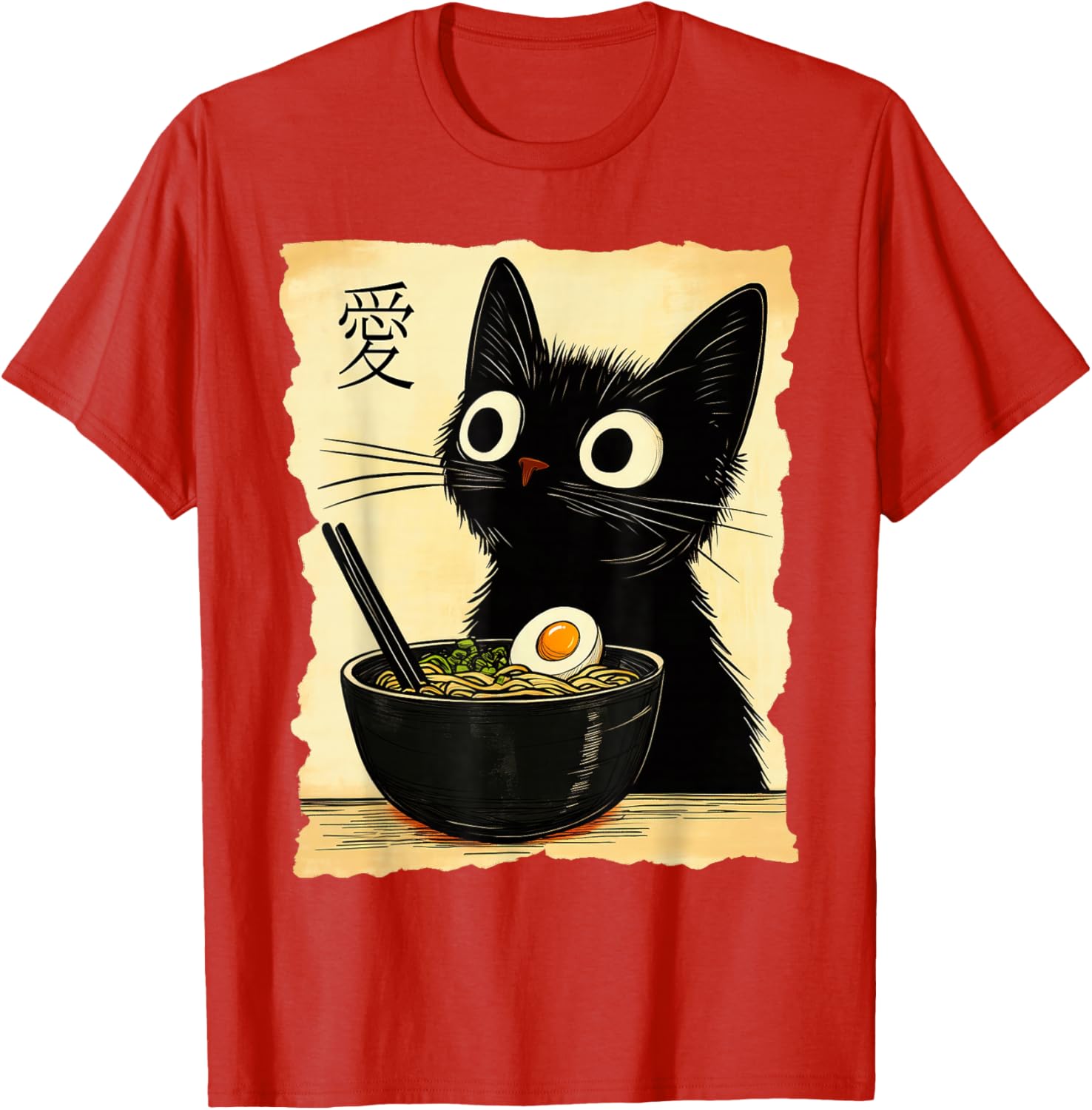 Funny Cat Ramen Graphic Tee Cute Japanese Kawaii Anime Cat T-Shirt - 24