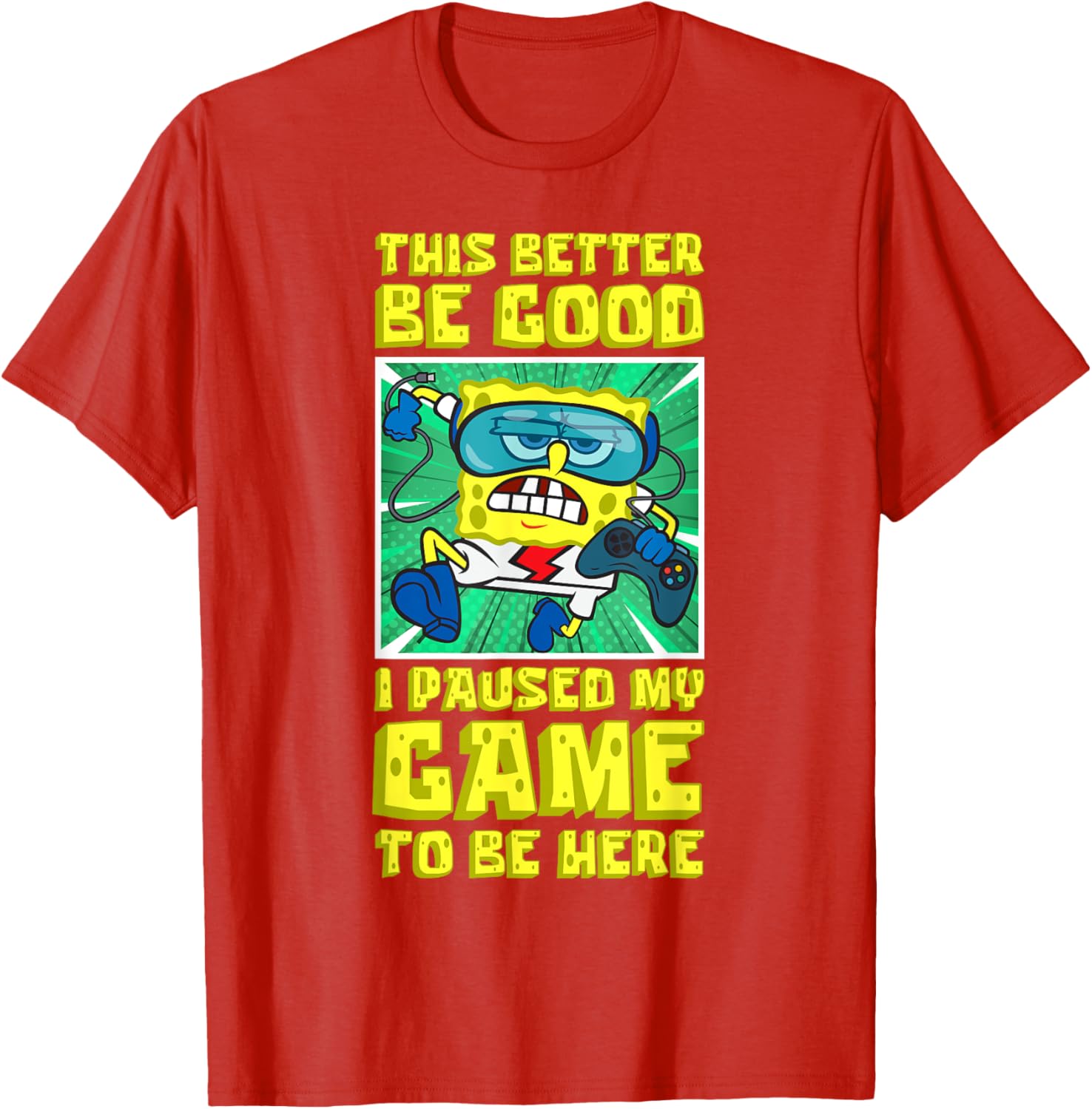 Mademark SpongeBob SquarePants Gamer Running T-Shirt for Fun Style - 10