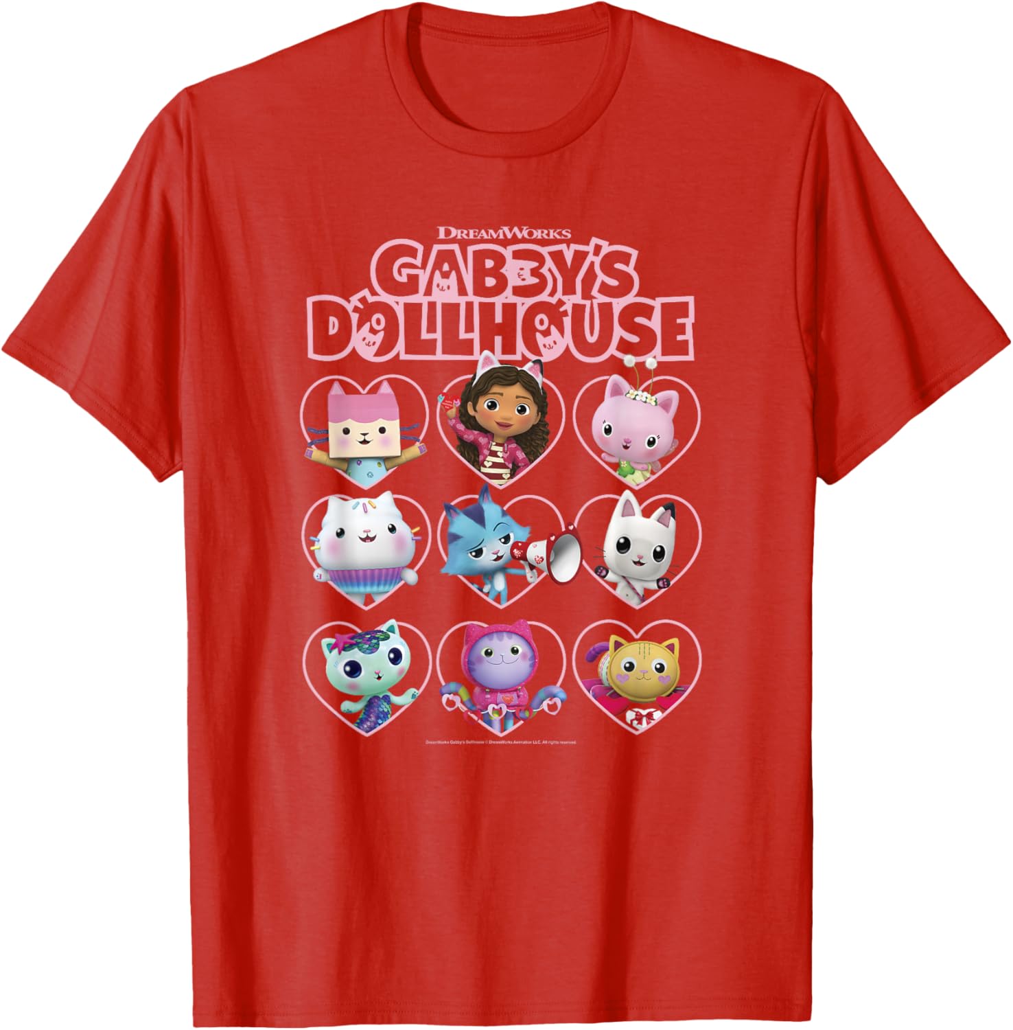 DreamWorks Gabby's Dollhouse Valentine's Day T-Shirt for Kids and Teens - 5