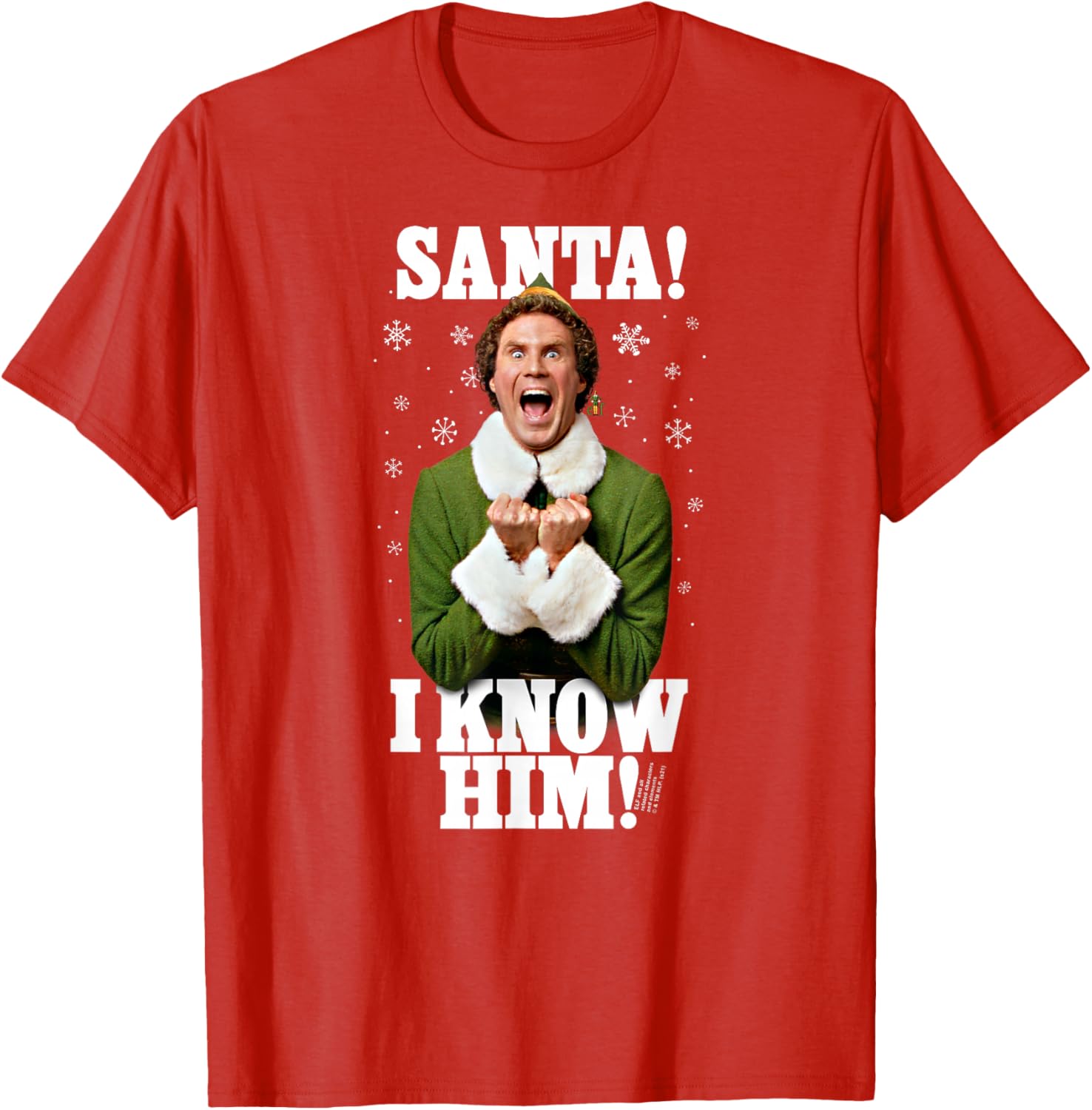 Funny Buddy Christmas T-Shirt - Elf Santa I Know Him Holiday Apparel - 1