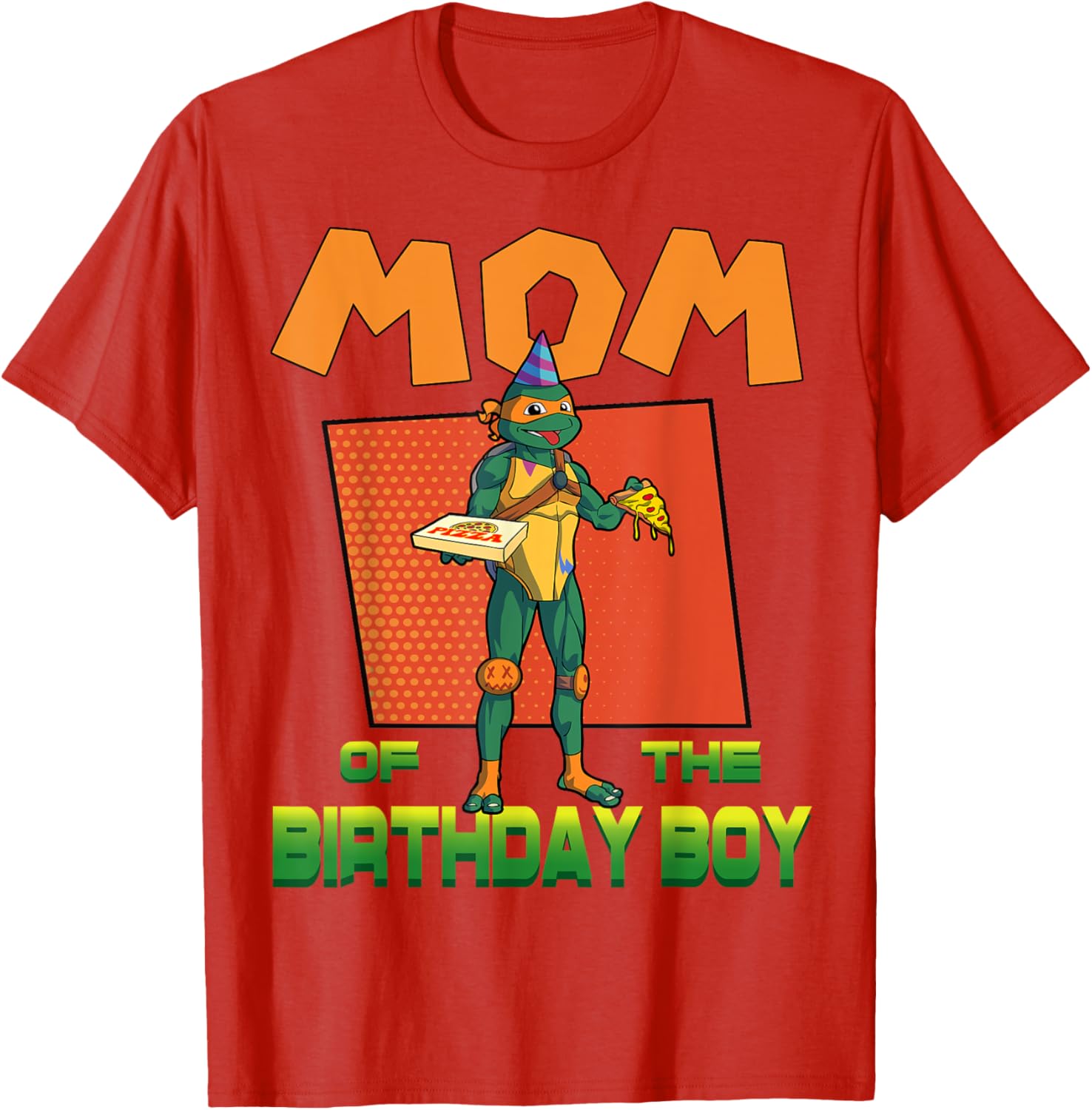 Mademark Teenage Mutant Ninja Turtles Mikey Birthday Pizza Party T-Shirt - 3