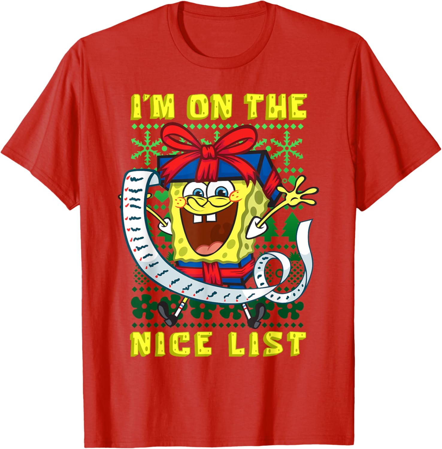 Mademark SpongeBob SquarePants Christmas Nice List T-Shirt for Kids - 9