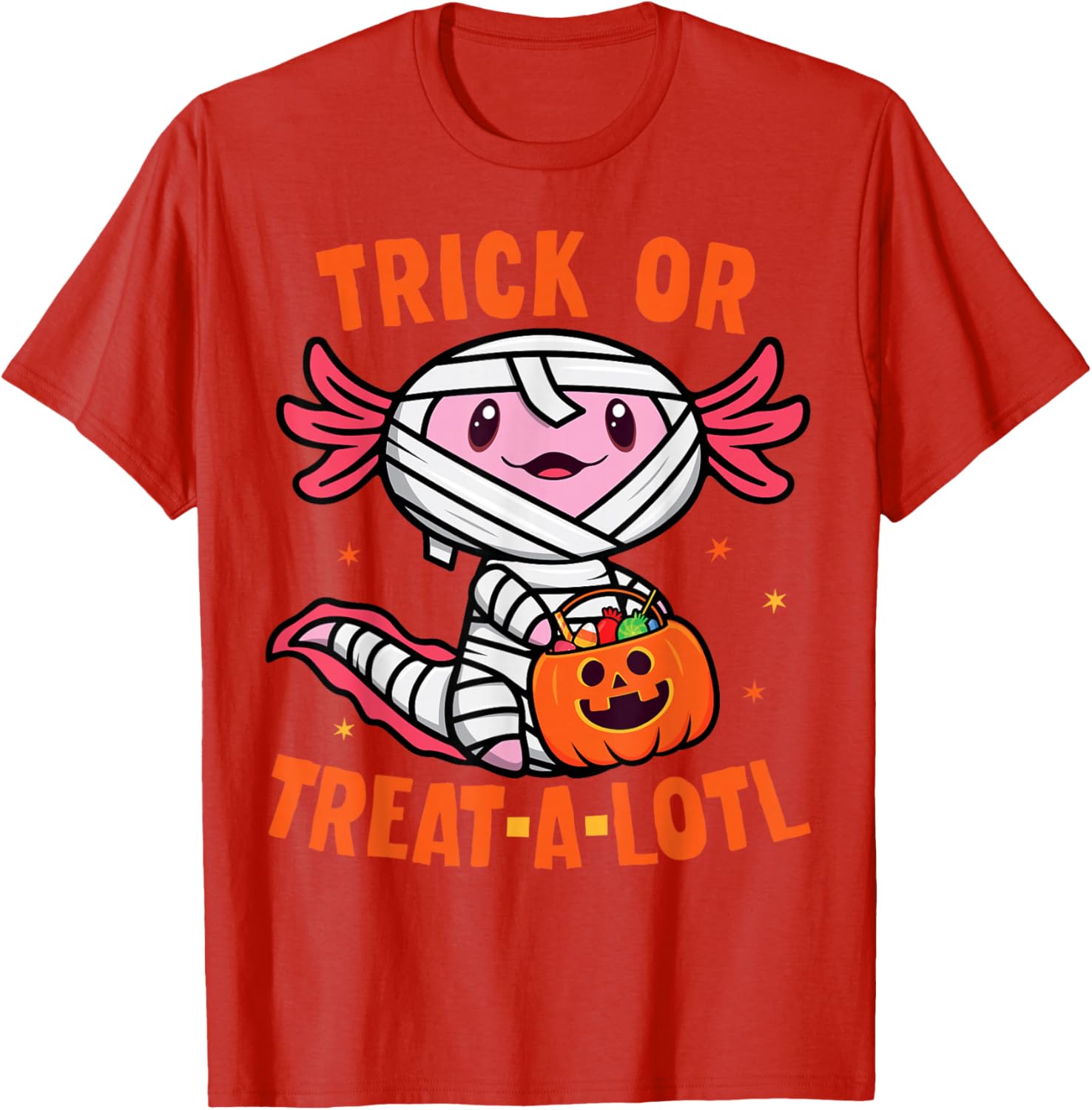 Trick or Treat Axolotl Halloween Costume T-Shirt for Toddlers and Kids - 16