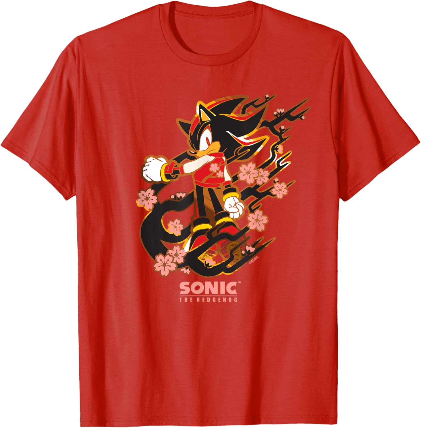 Sonic the Hedgehog Shadow T-Shirt with Cherry Blossoms Design - 9