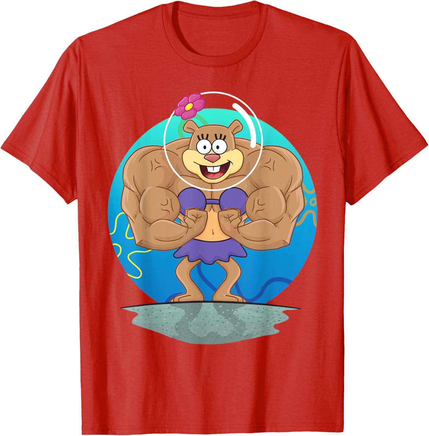 Mademark SpongeBob SquarePants Sandy Cheeks Muscle T-Shirt for Fans - 10