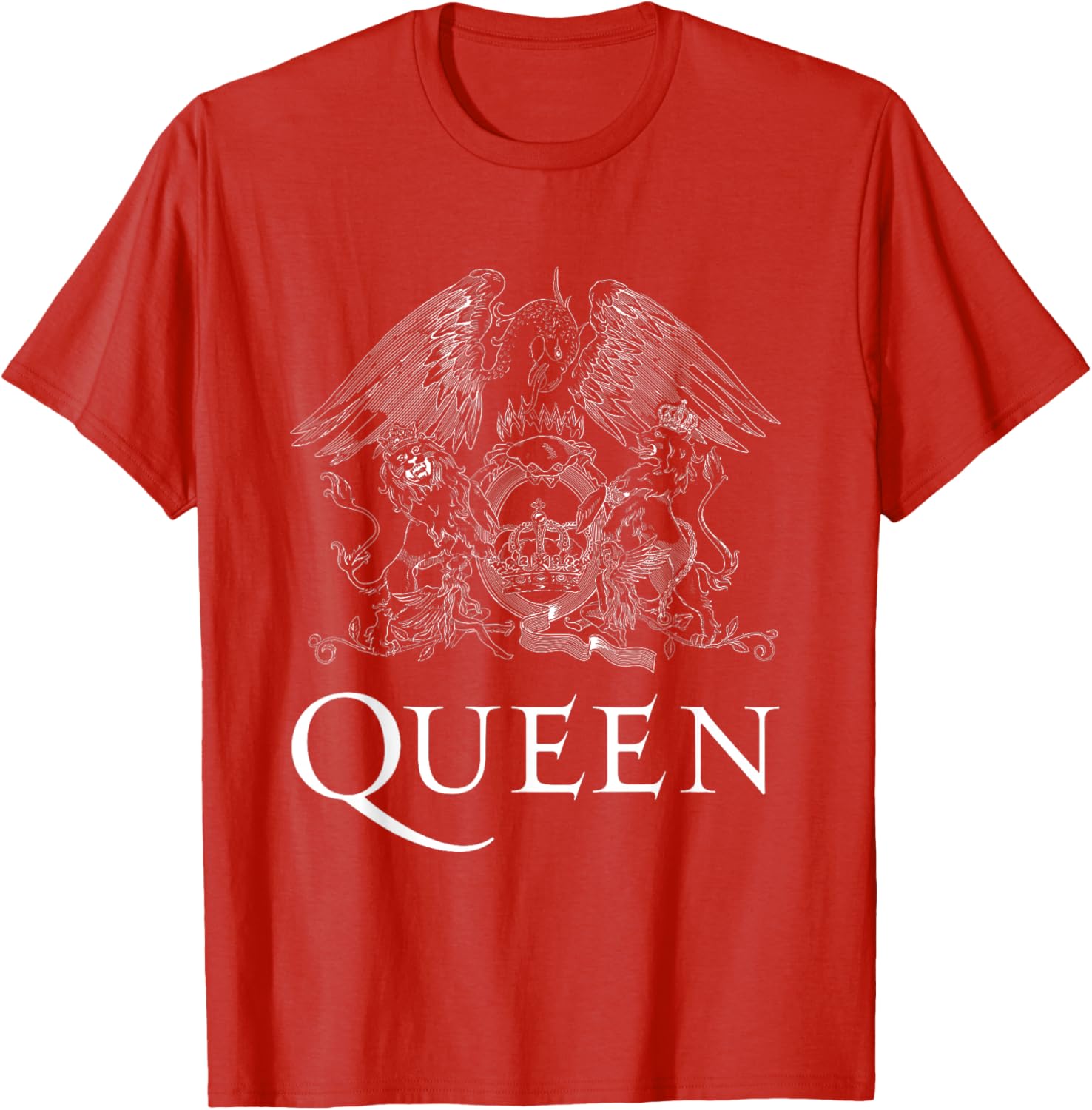 Queen Classic Crest Logo White T-Shirt for Music Fans and Collectors - 1