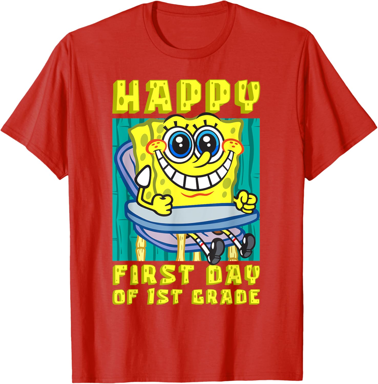 SpongeBob Happy First Day of 1st Grade T-Shirt for Kids - 8