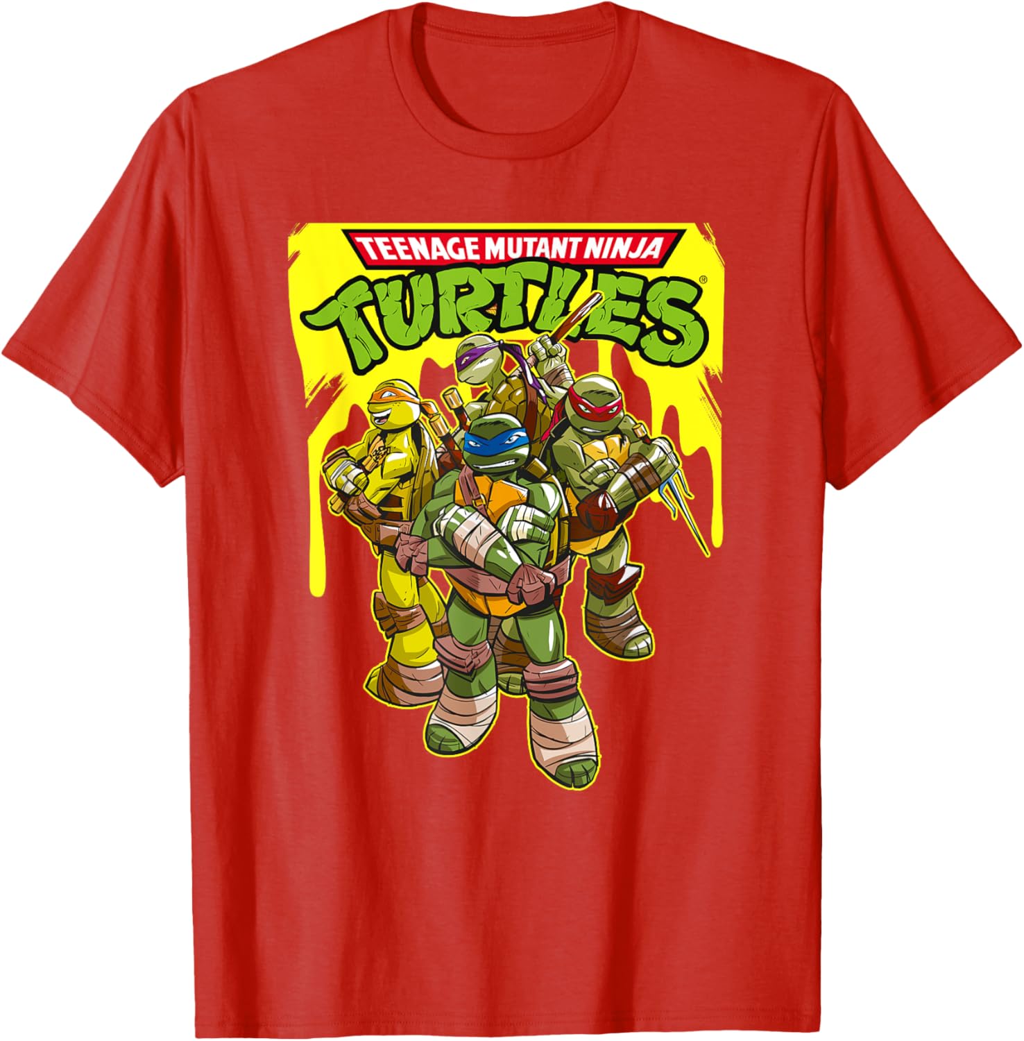 Mademark TMNT Yellow Splatter Paint T-Shirt for Fun Teenage Mutant Ninja Turtles Fans - 17