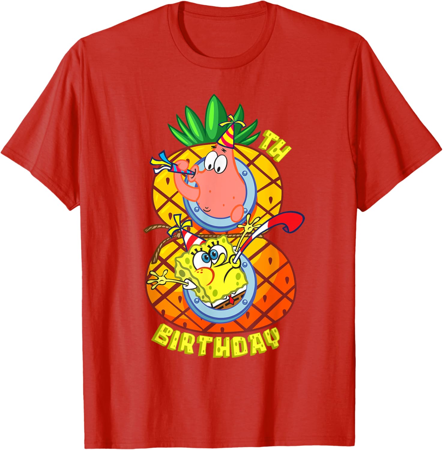 SpongeBob Patrick 8th Birthday Boy T-Shirt Fun Pineapple Design - 4