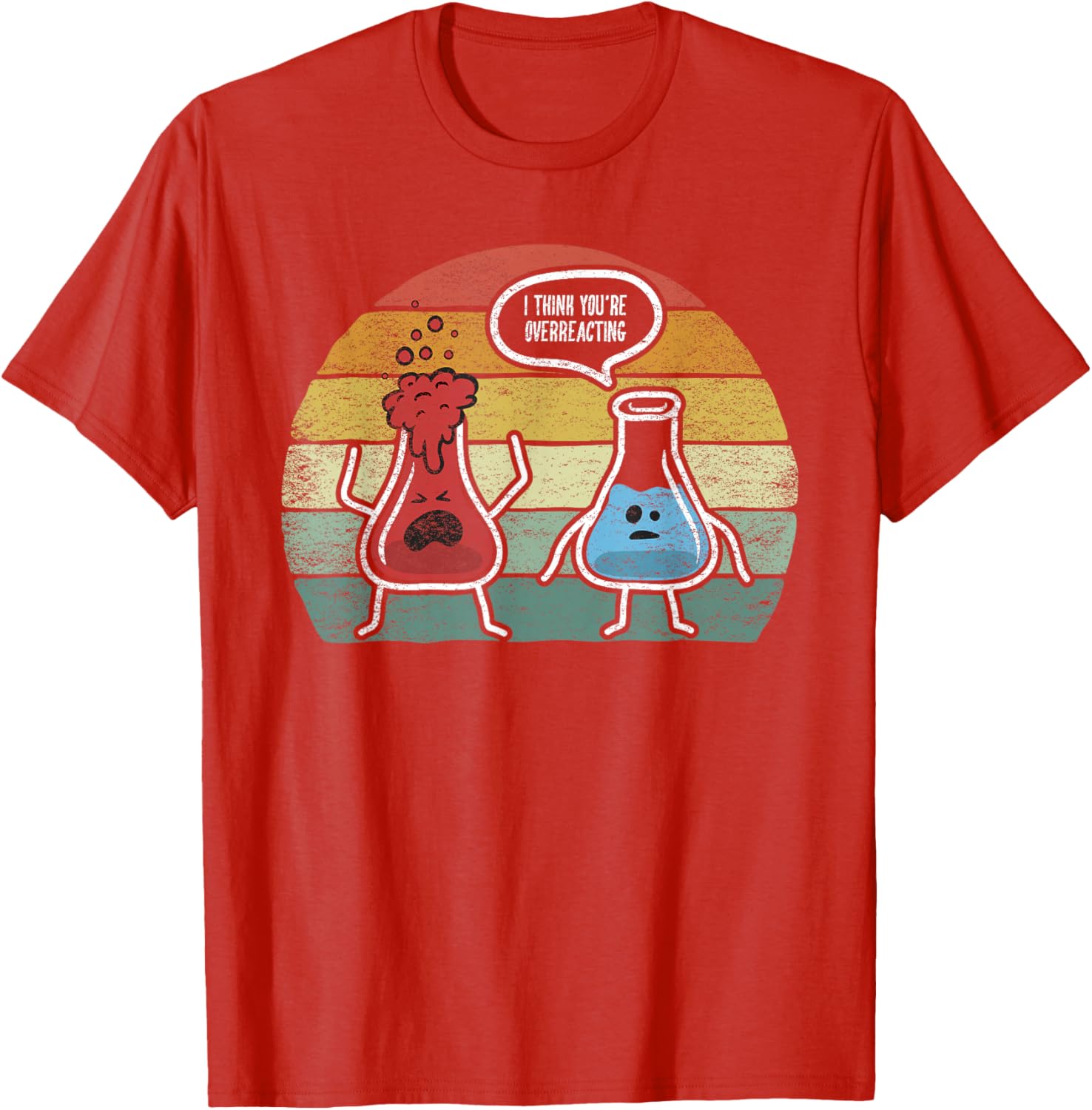 Vintage Nerd Chemistry T-Shirt I Think You're Overreacting Fun Design - 15