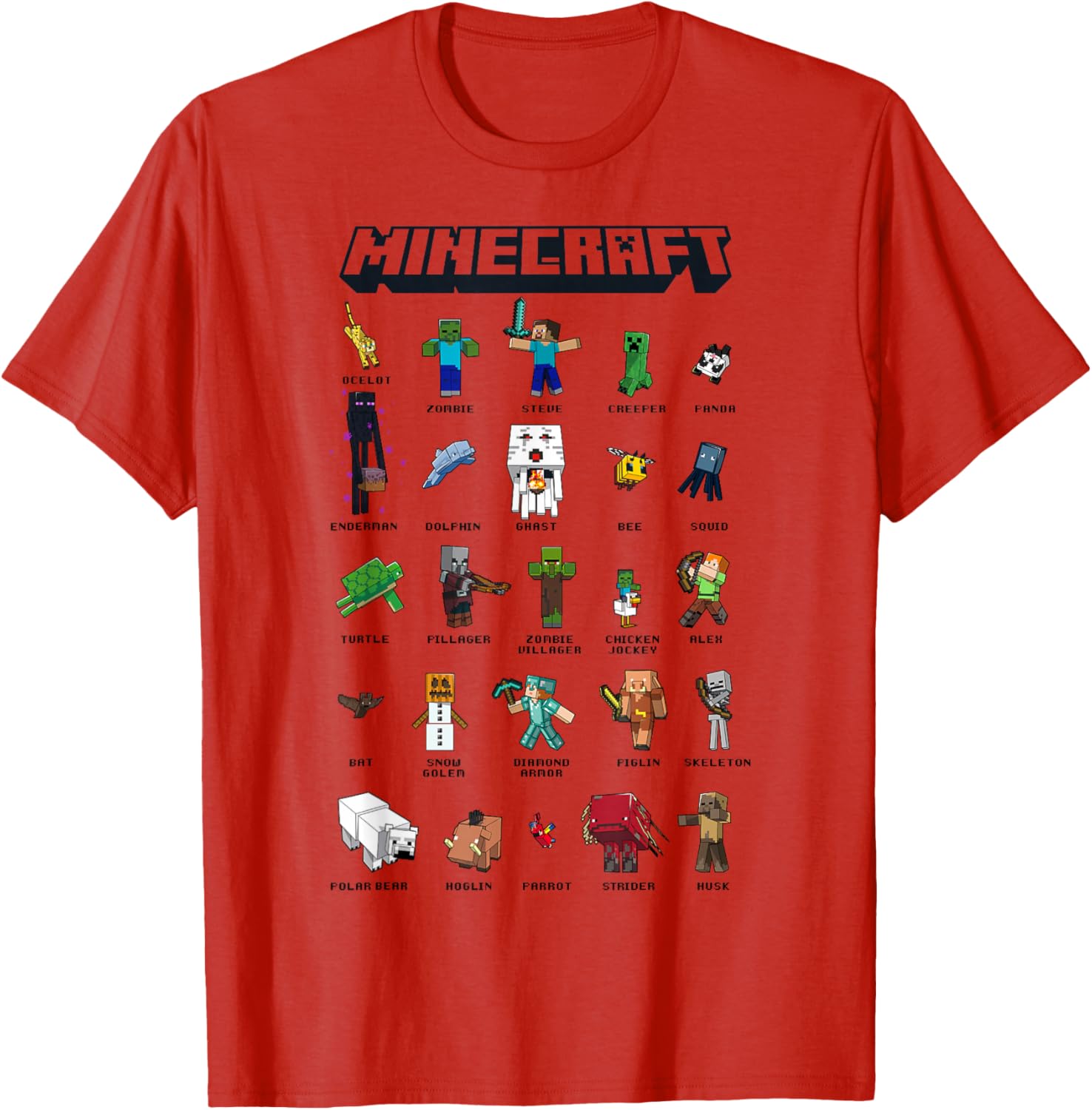 Minecraft Group Shot Poster Collage Style T-Shirt for Fans and Gamers - 5