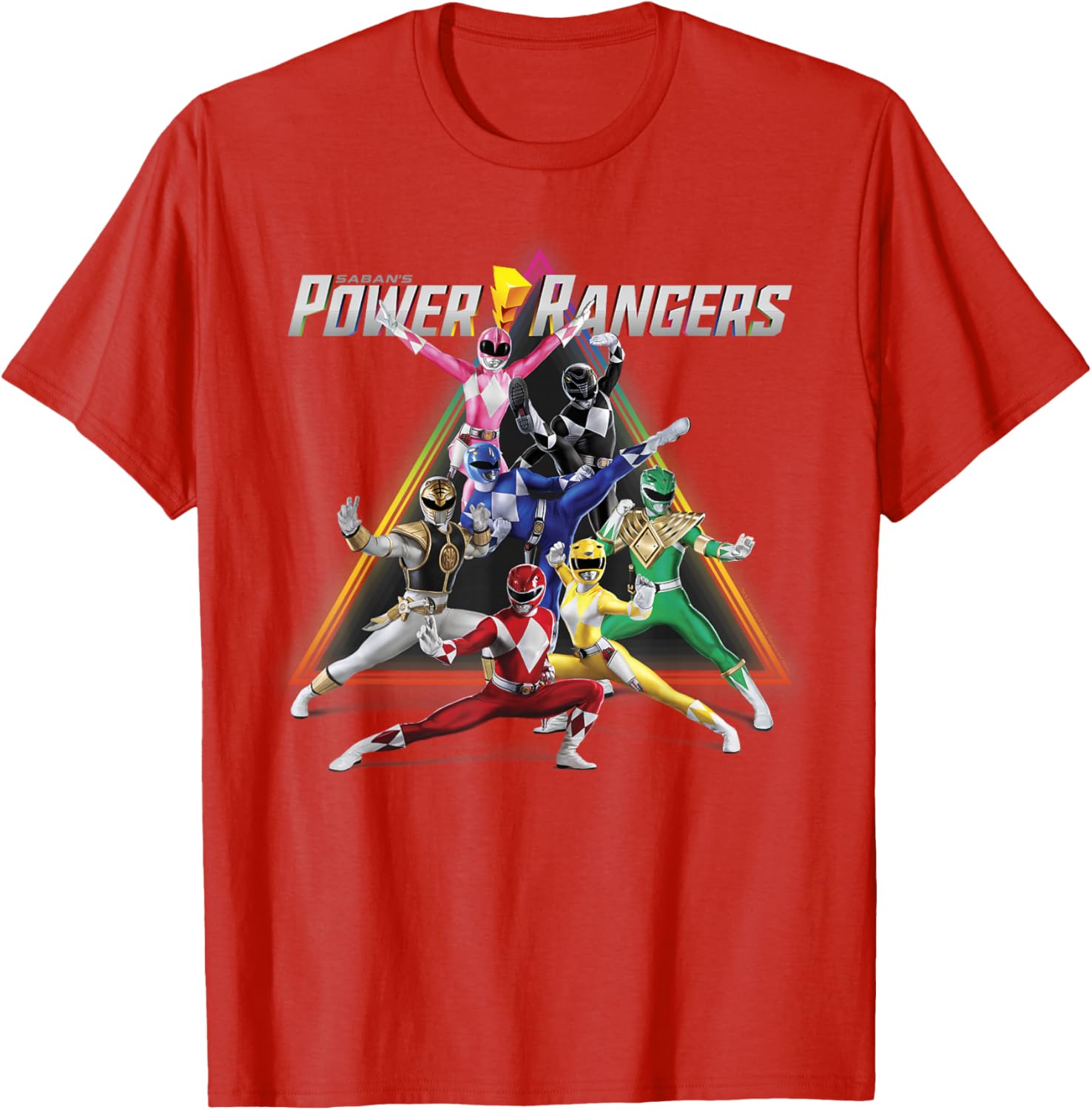 Power Rangers Rainbow Pyramid Retro T-Shirt for Fans and Collectors - 12